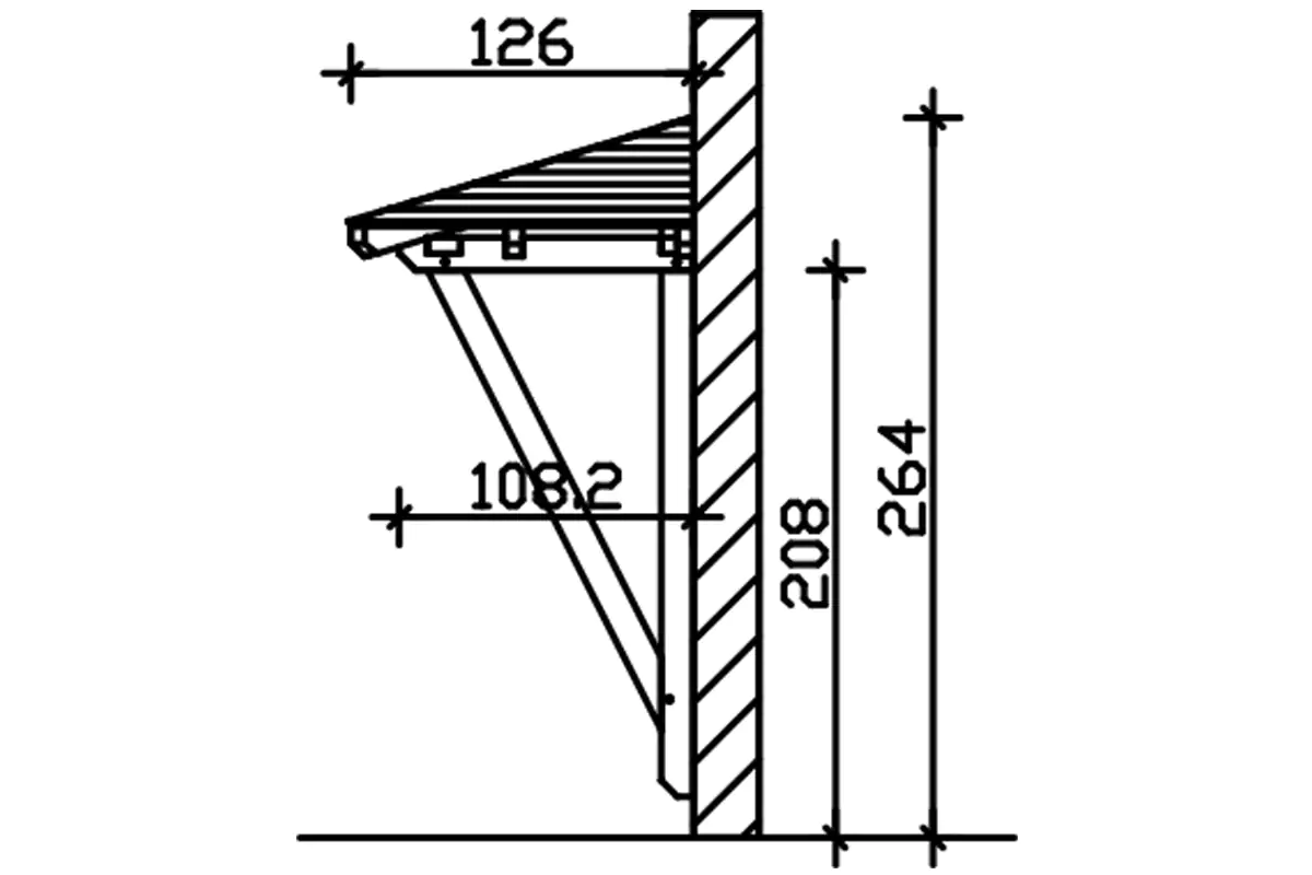 SKAN HOLZ Vordach Wesel Typ 2 188 x 126 cm, lasiert in Eiche hell