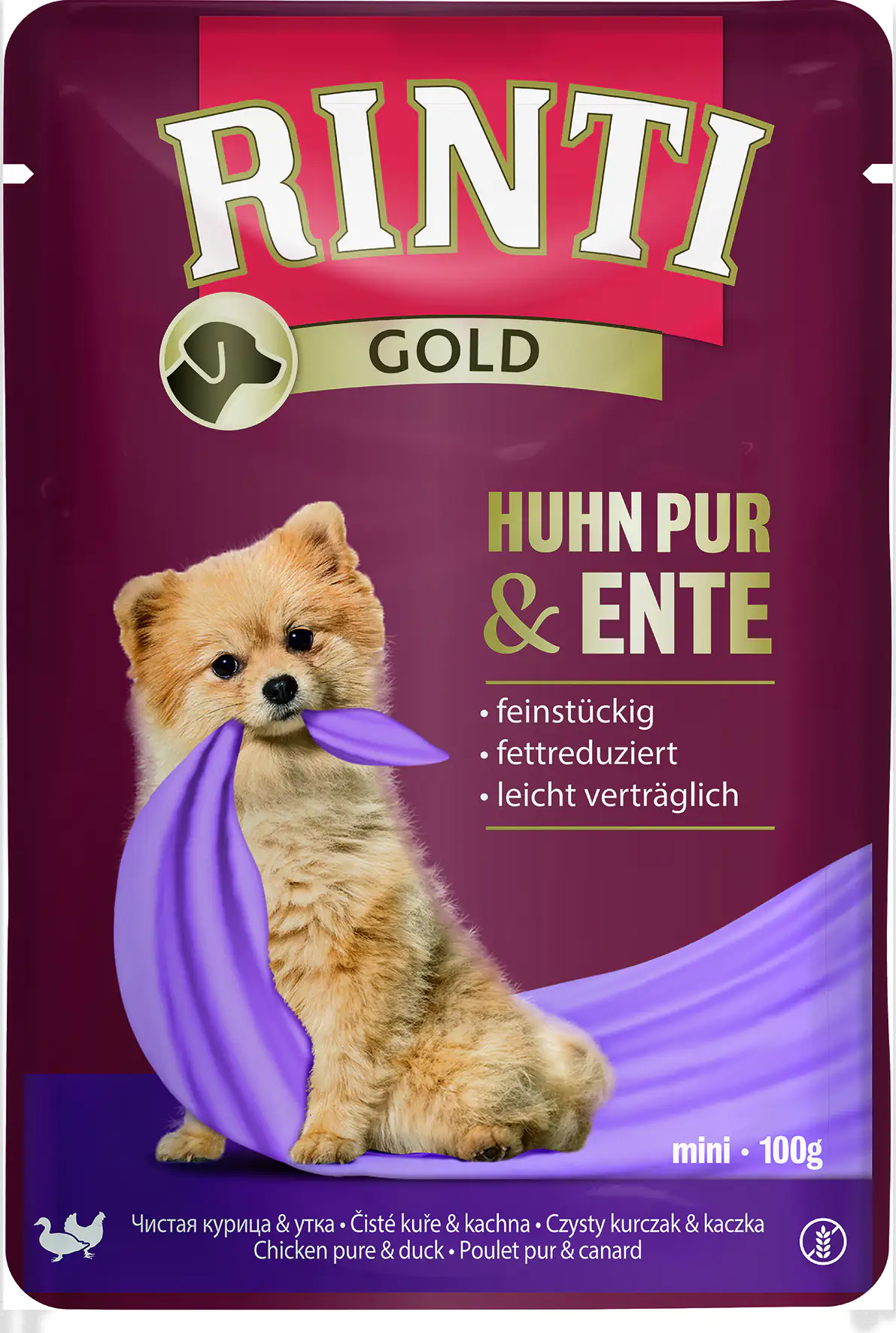 Rinti Gold Hundenassfutter Adult 100 g Huhn & Ente  Rinti Gold Hundenassfutter Adult 100 g Huhn & Ente