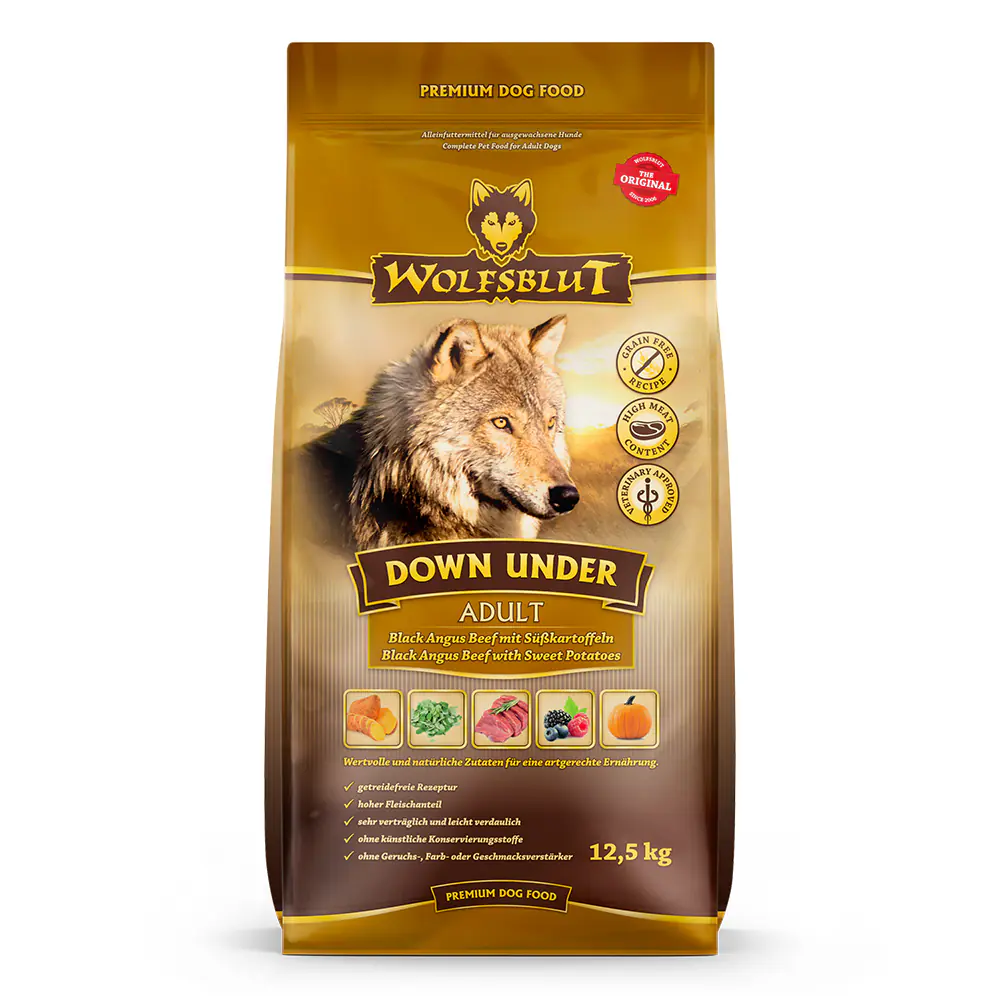 Wolfsblut Hundetrockenfutter Down Under Adult getreidefrei 12,5 kg Rind & Gemüse