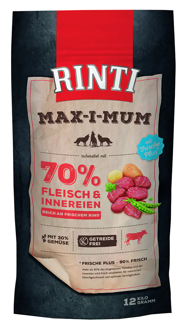 Rinti Max-i-Mum Hundetrockenfutter Adult 12 kg Rind Rinti Max-i-Mum Hundetrockenfutter Adult 12 kg Rind