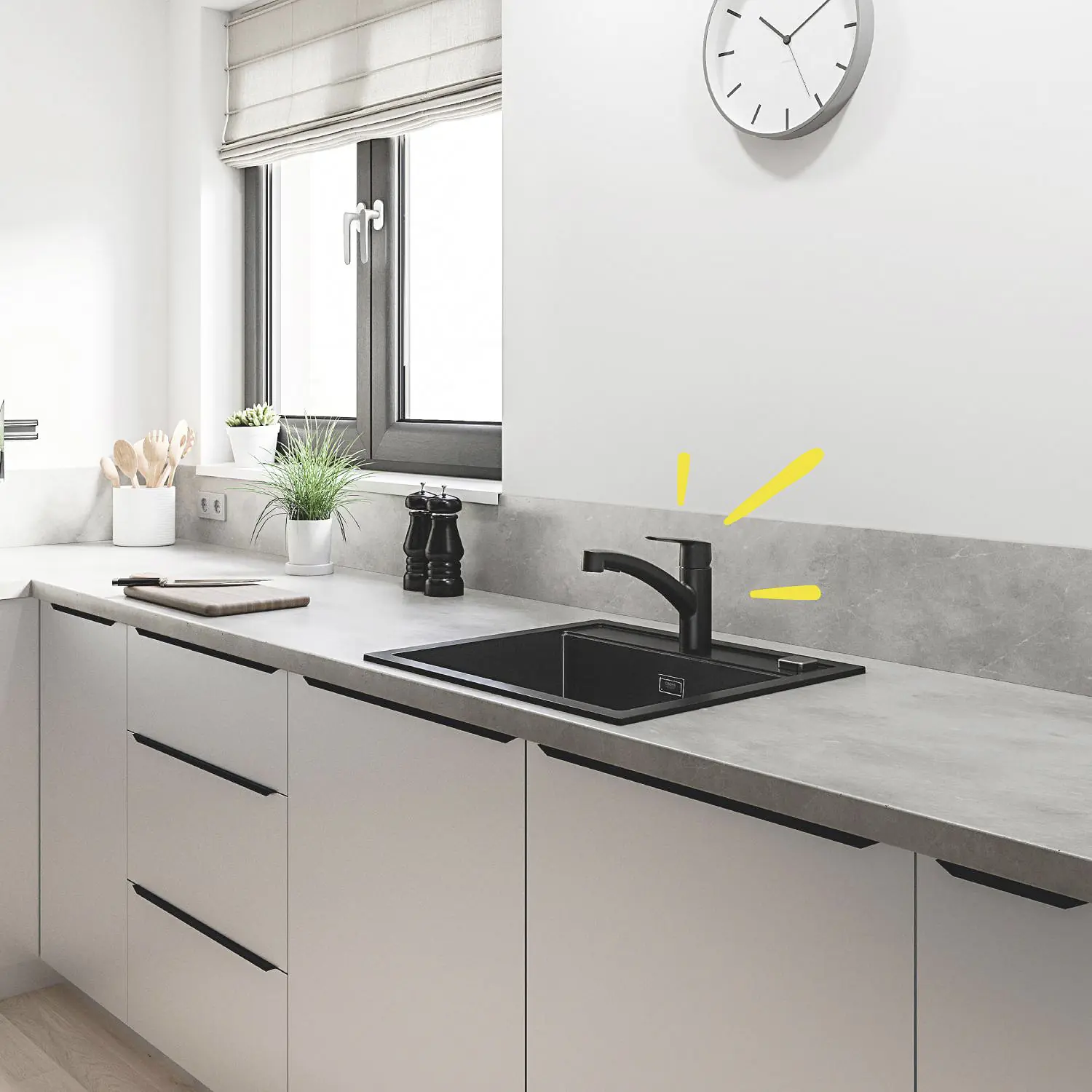 Grohe Quickfix Küchenarmatur START schwarz matt mit Handbrause