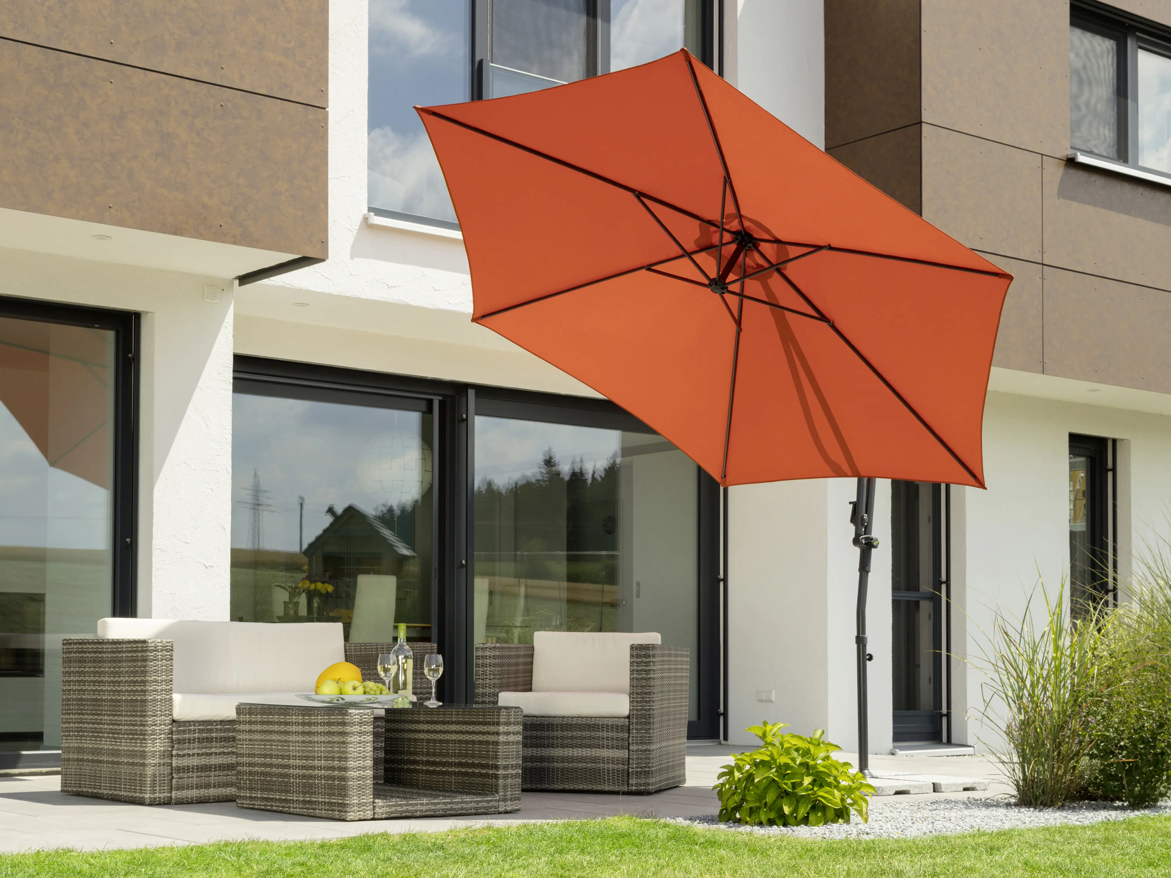 Schneider Ampelschirm Genua terracotta Ø 300 cm