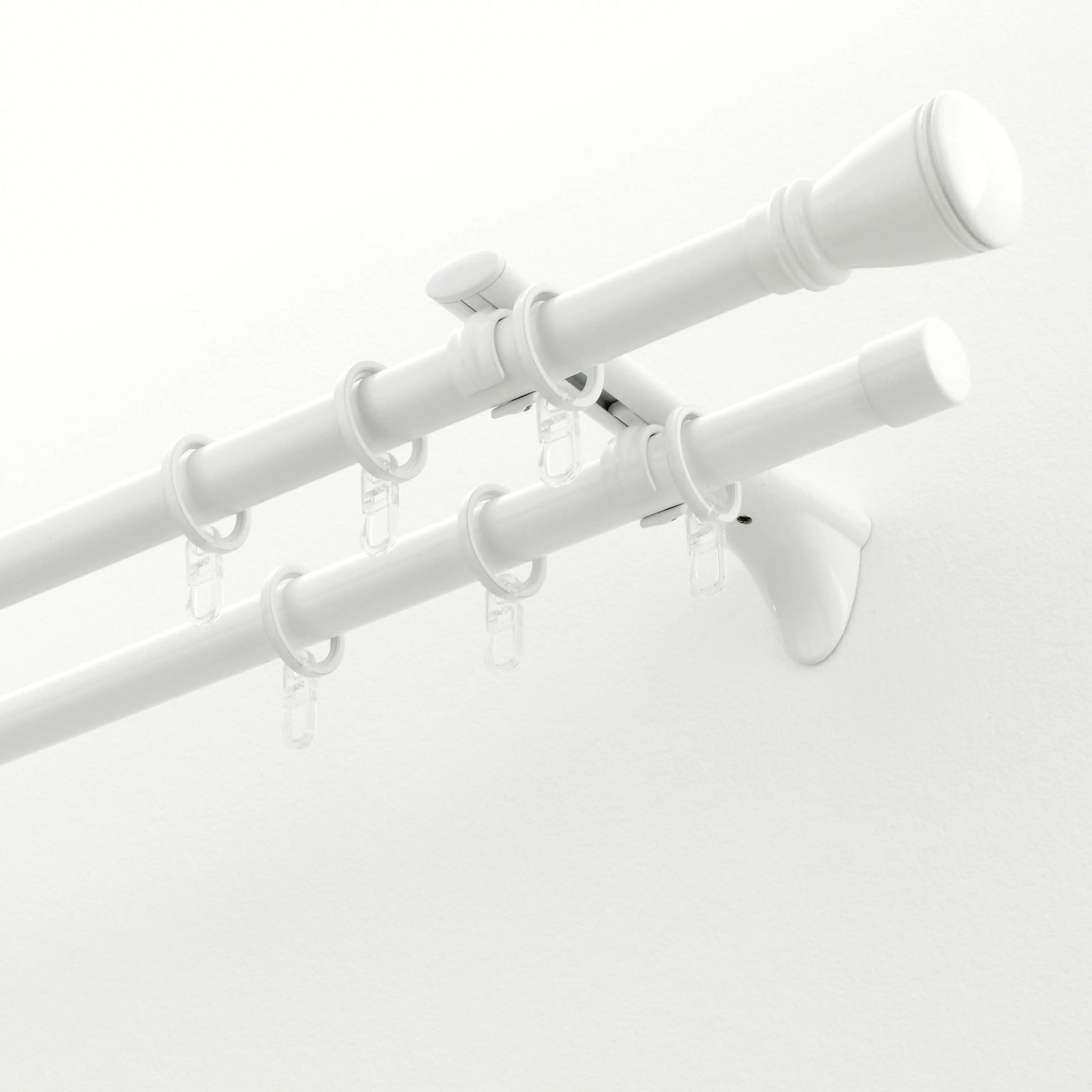 Gardinia Ringe mit Gleiteinlage Chicago mit Faltenlegehaken, Ø 20 mm, weiß