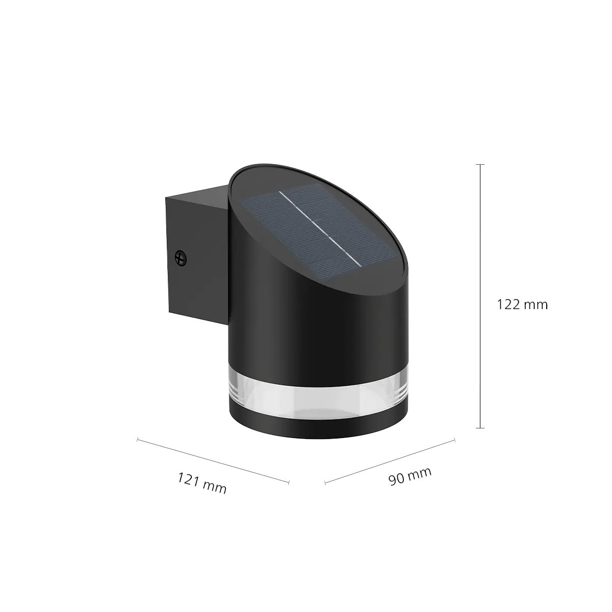 Solar Wandleuchte Fyve 13,4 x 13,2 x 9,7 cm schwarz