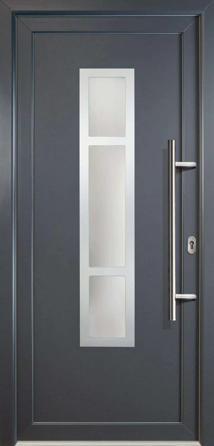 Meeth Haustür Signum PVC Exclusiv PVC Modell 87 88 x 208 cm, DIN rechts, weiß/titan