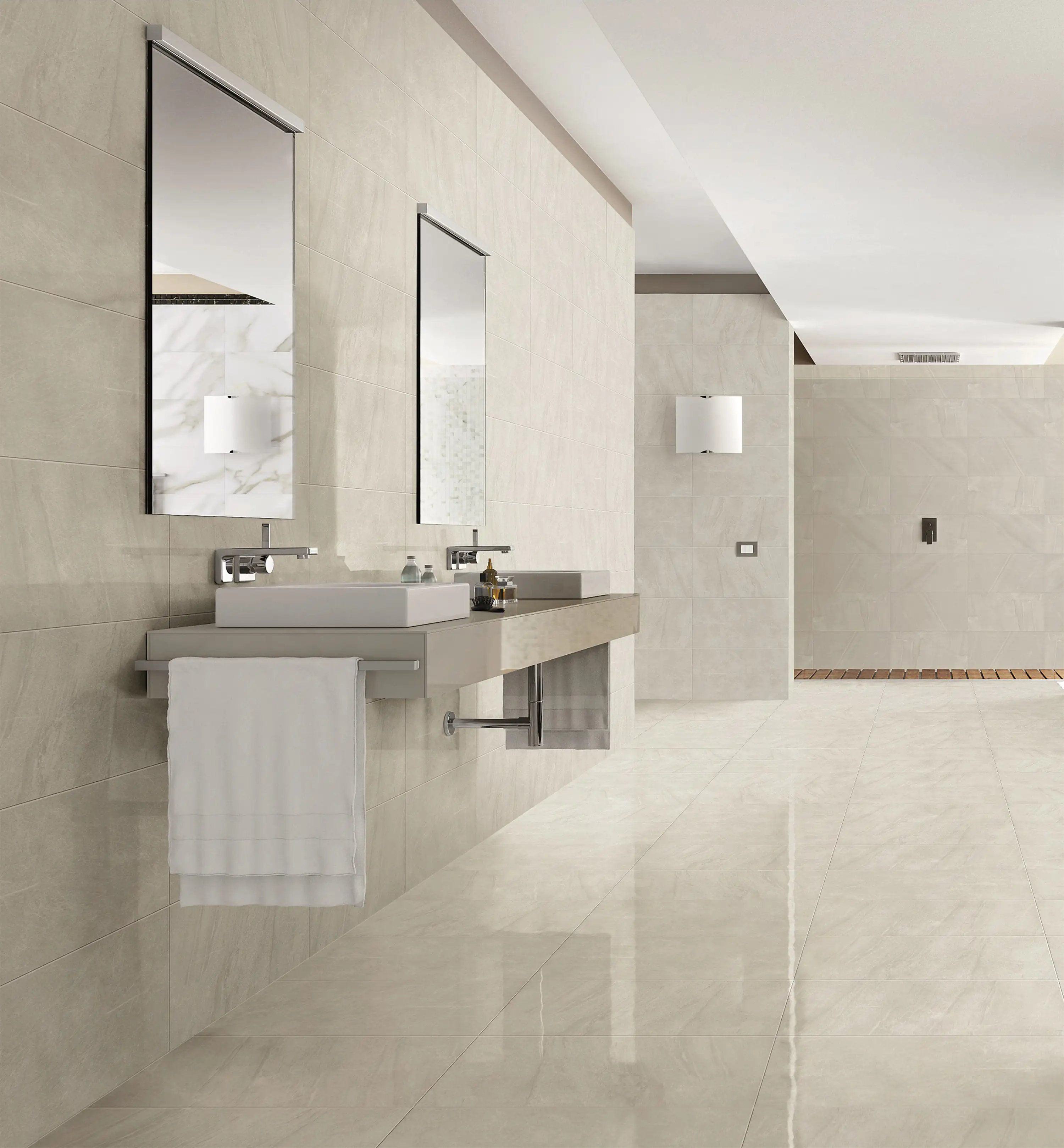 Bodenfliese Feinsteinzeug Pietra Levigata 30 x 60 cm hellgrau