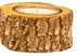 House of Rustic Kerzenhalter aus Holz Ø 16 x 7,5 cm mit weißer Kerze