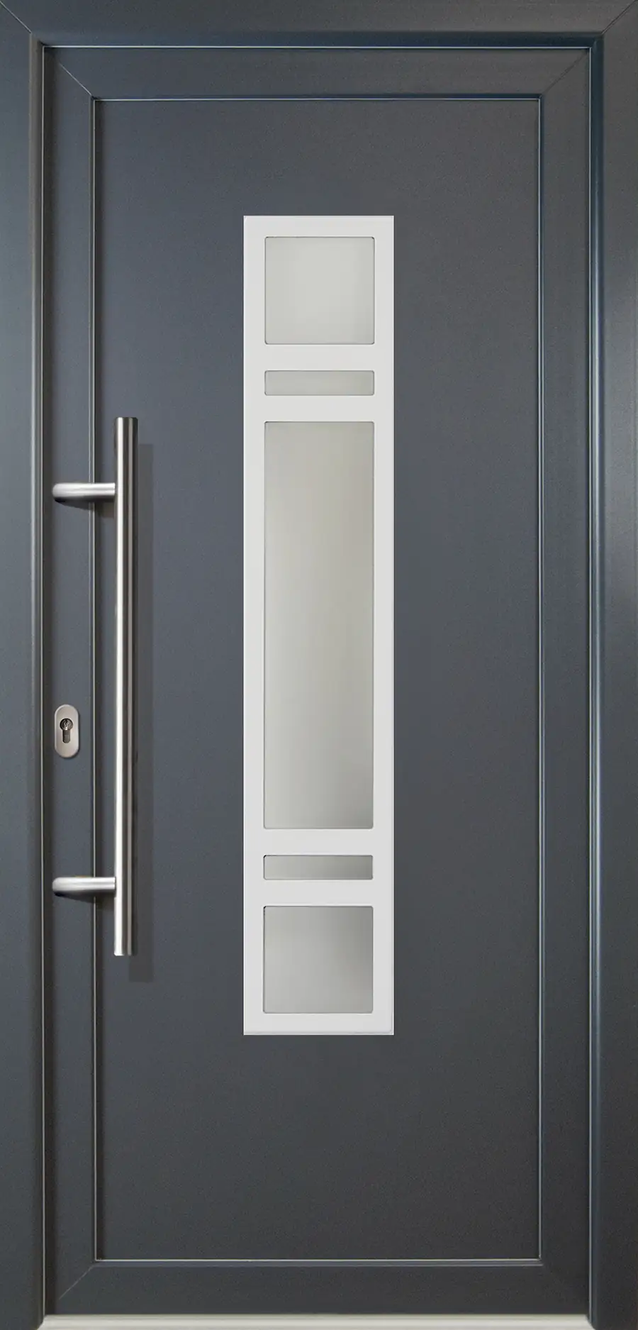 4060691168553 Meeth Haustür Signum Aluminium Modell 83 98 x 200 cm, DIN links, titan