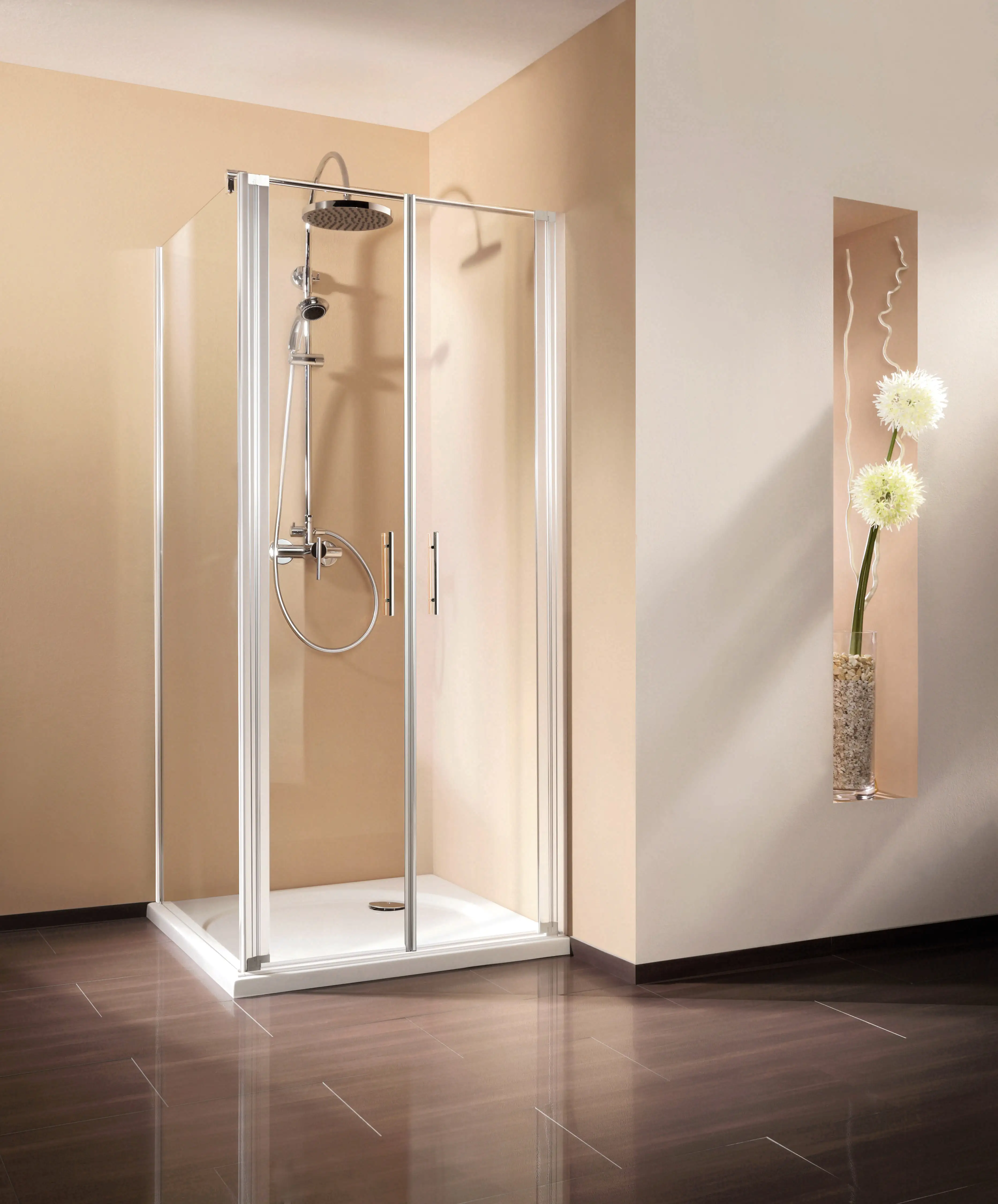 Breuer Seitenwand Fara 5 90 x 190 cm, Alu silber matt, klarglas