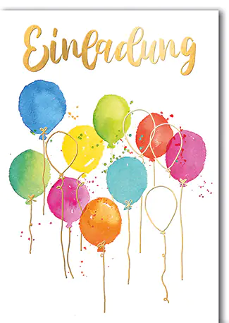 Karte Einladung Luftballons 6 Stück