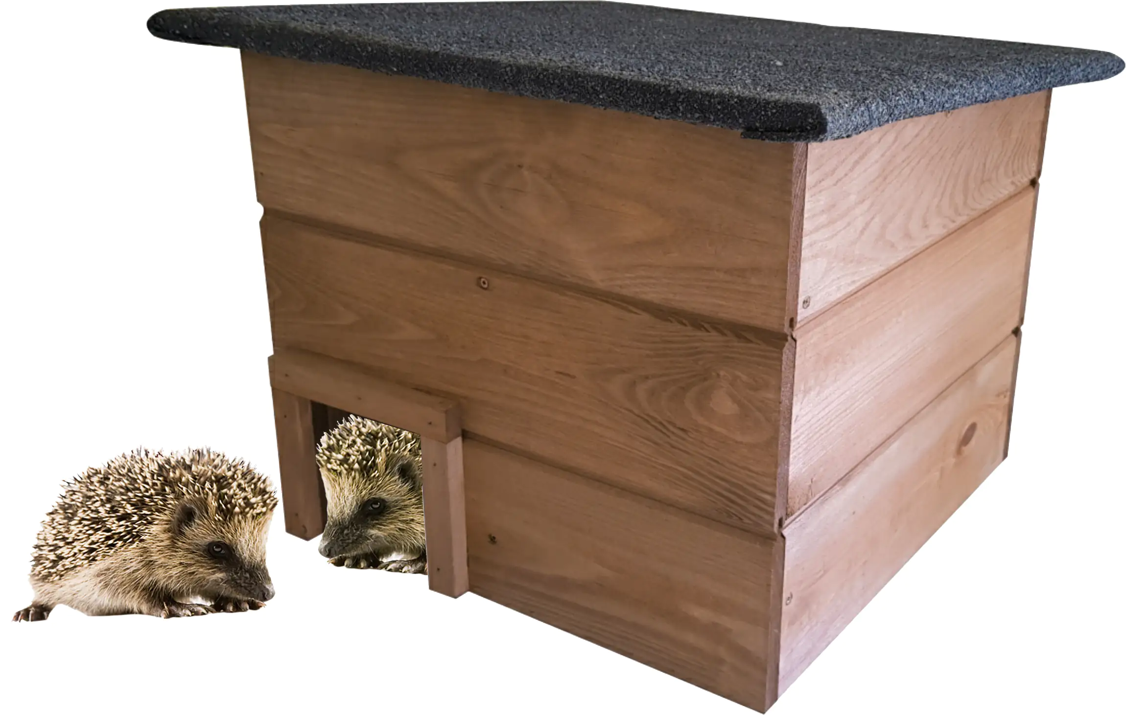 Igelhaus Kiefernholz 35 x 35 x 30,5/24,5 cm natur