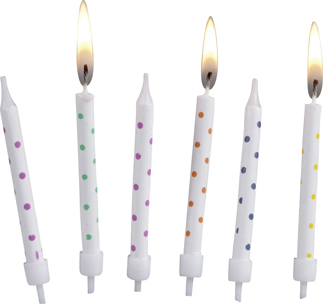 TIB Heyne Geburtstagskerzen mit Halter 12 Stück
