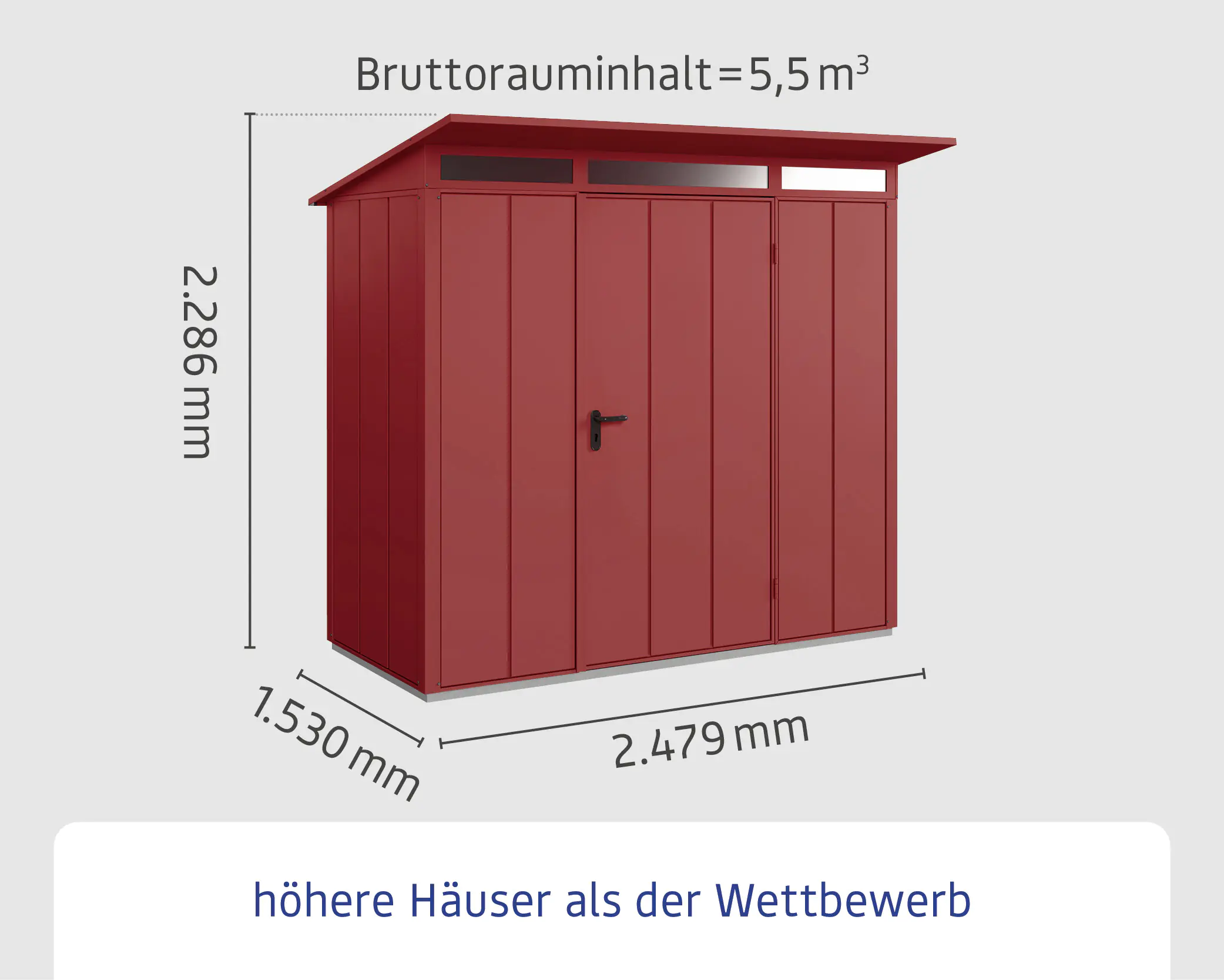 EcoStar Gerätehaus Elegant-P Typ 1 purpurrot 247,9 x 153 x 228,6 cm EcoStar Gerätehaus Elegant-P Typ 1 purpurrot 247,9 x 153 x 228,6 cm