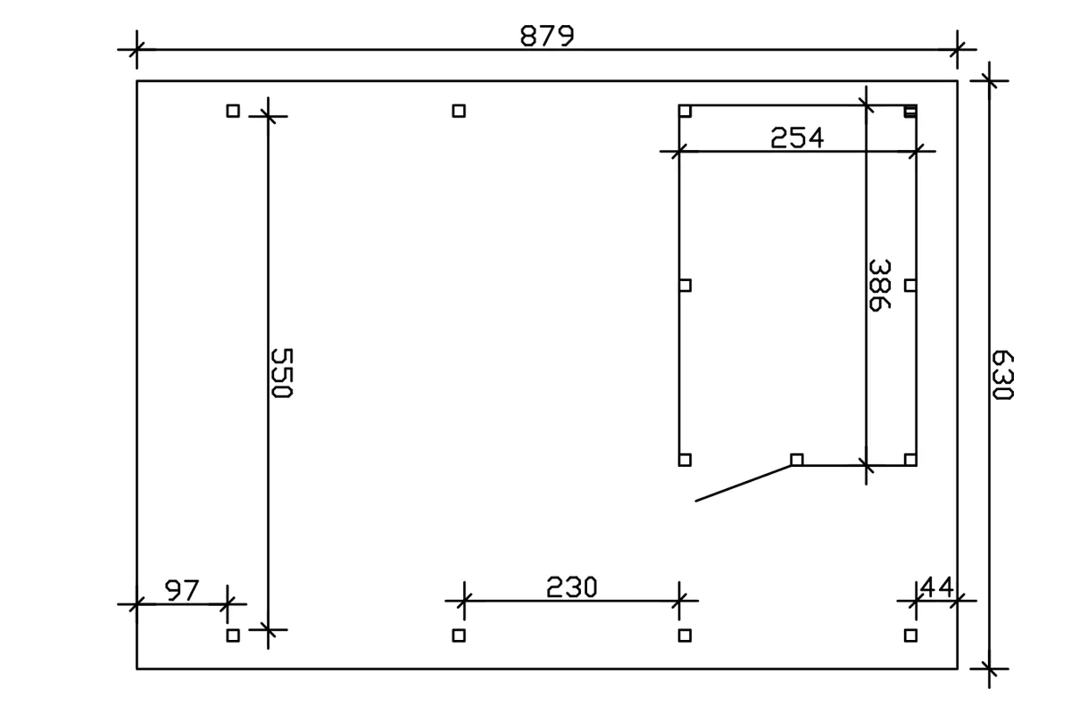 4018211026326_03 SKAN HOLZ Carport Wendland mit Abstellraum 630 x 879 cm mit EPDM-Dach