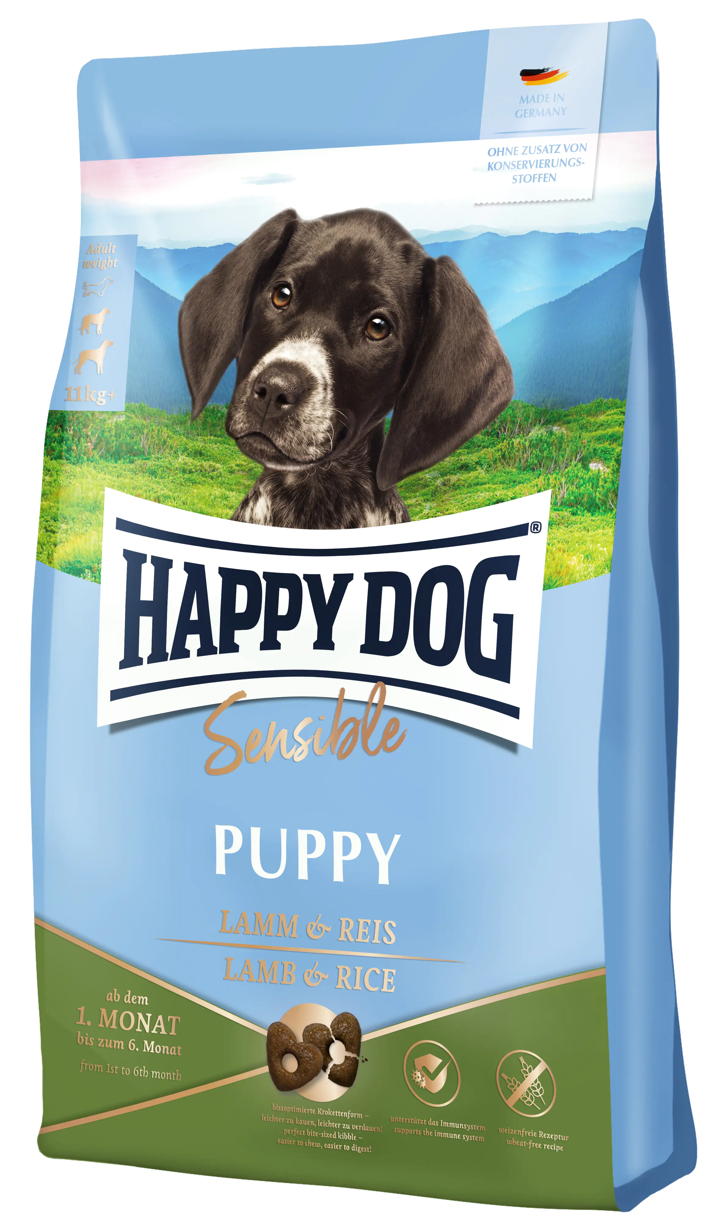 HappyDog Hundefutter Sensible Puppy Lamm & Reis 1 kg