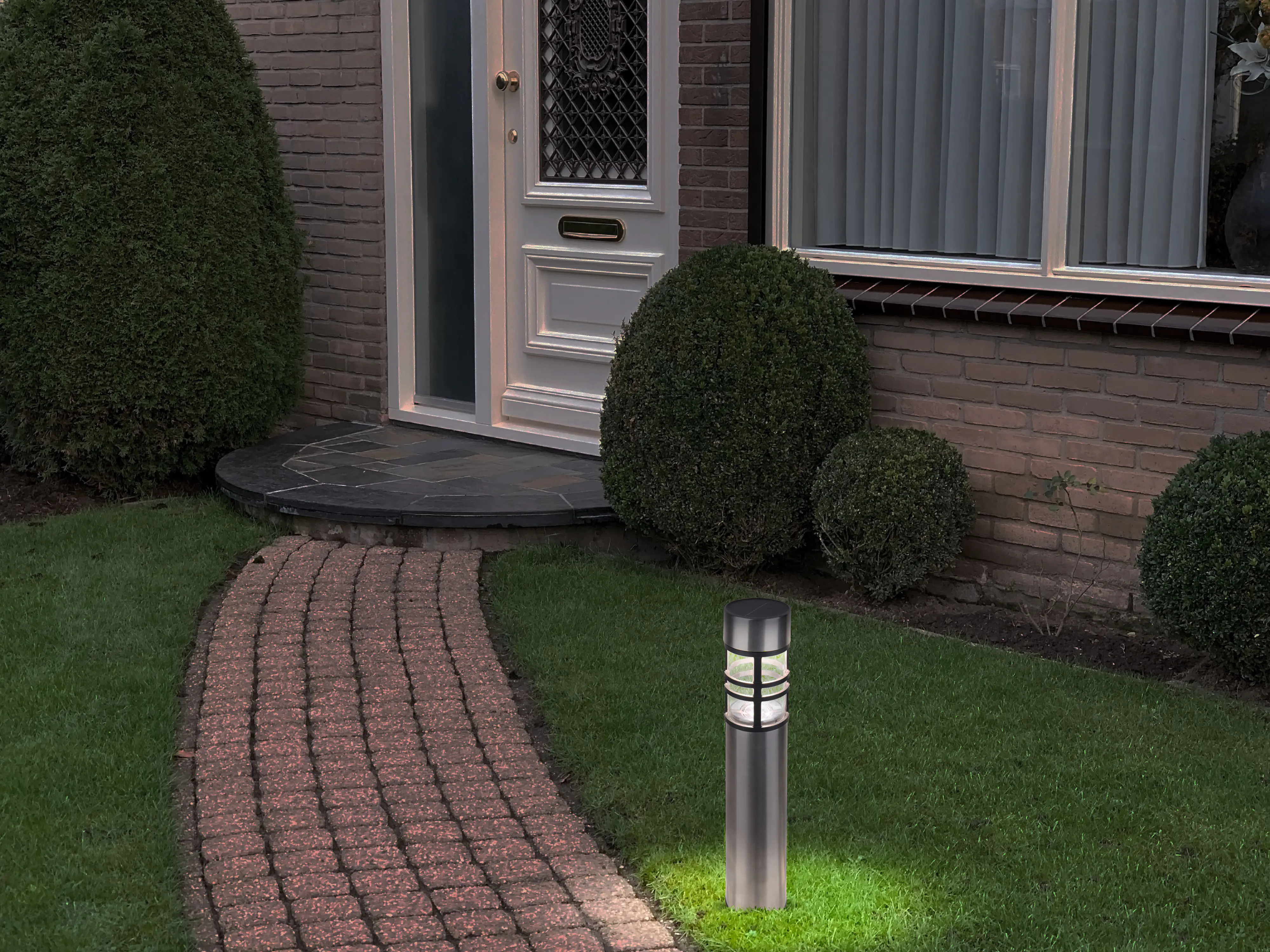 Light & More LED Solarleuchte Erdspieß mit Dämmerungssensor stahl