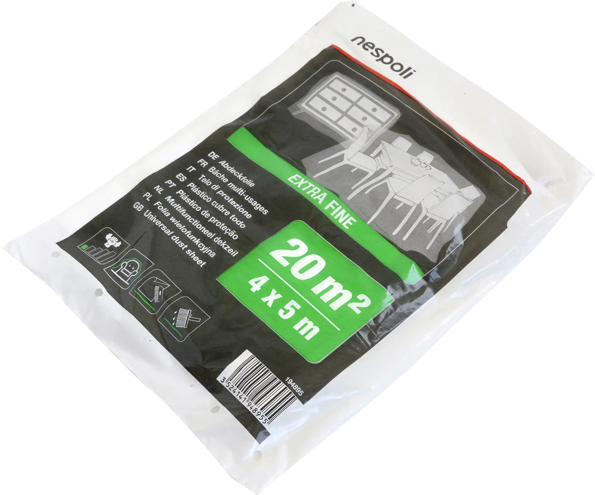Nespoli Malerplane 4 x 5 m, transparent Nespoli Malerplane 4 x 5 m, transparent