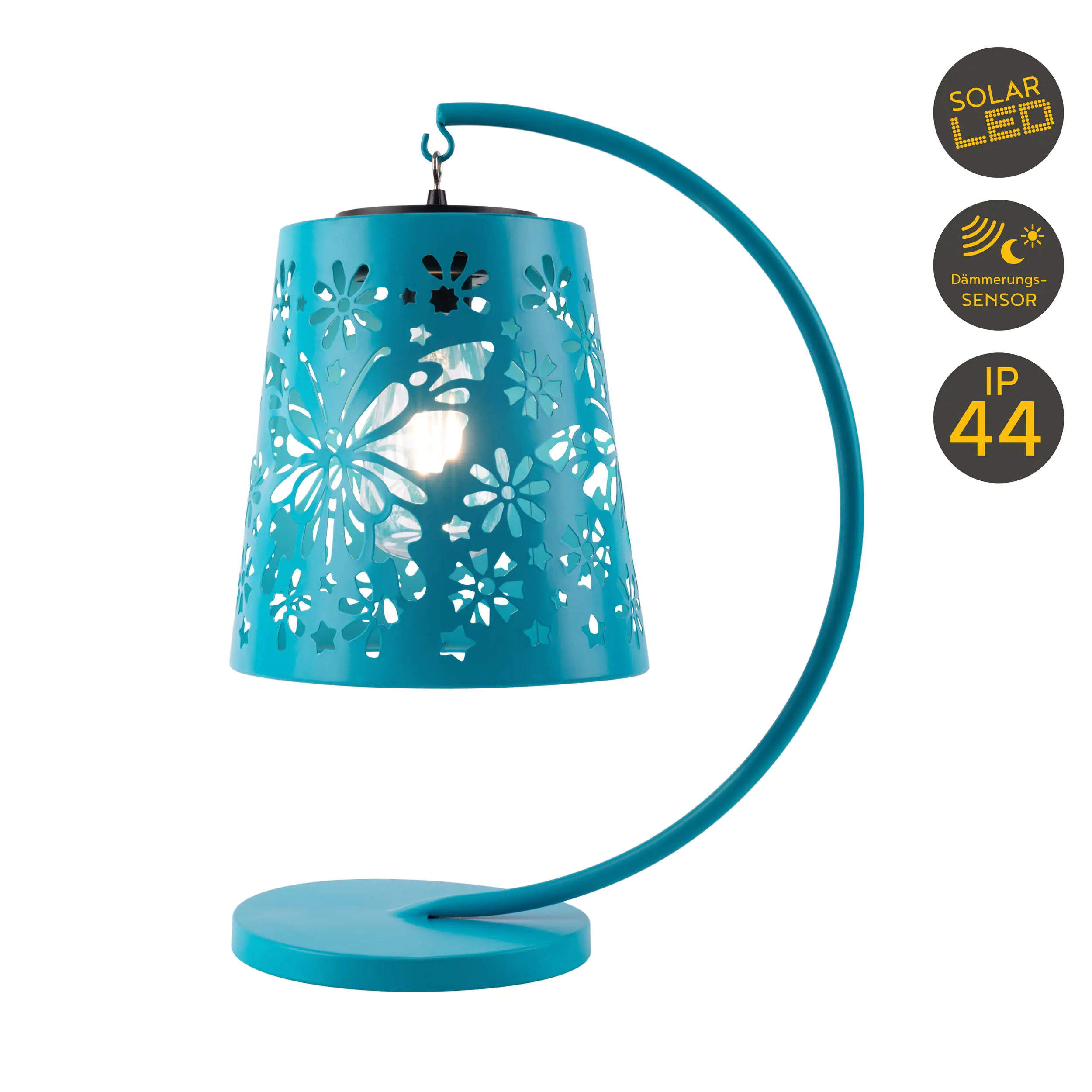 Light & More LED Solartischleuchte Laterne blau