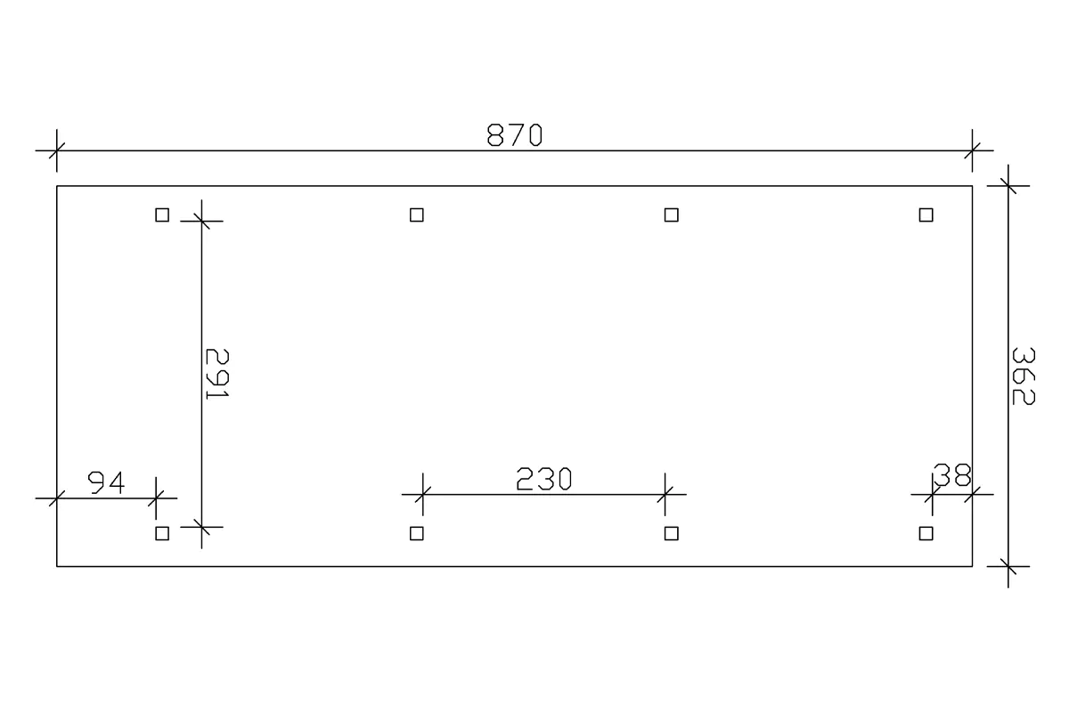 4018211025008_03 SKAN HOLZ Carport Wendland 362 x 870 cm mit EPDM-Dach, schwarze Blende