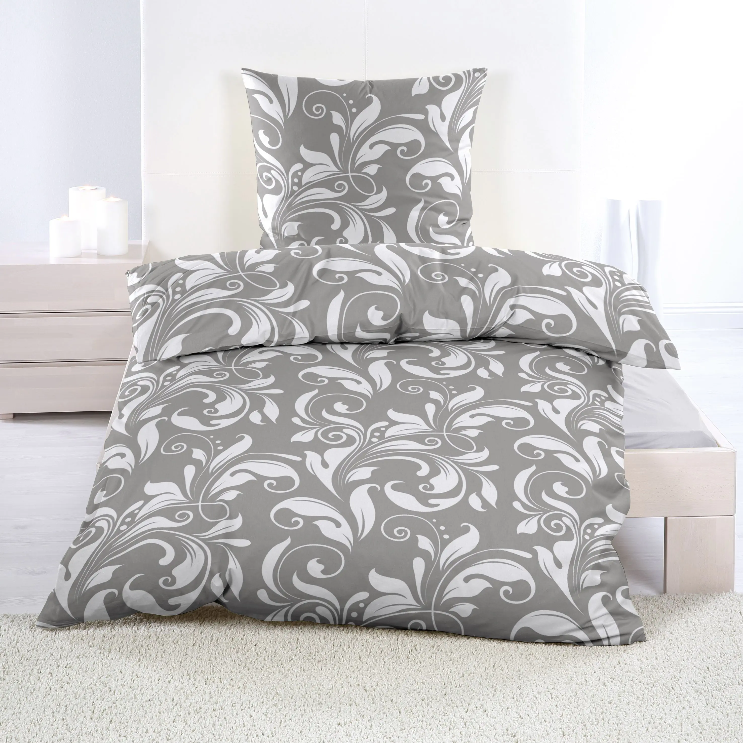 Casa Colori Biber-Bettwäsche mit Ornamente 135 x 200 cm