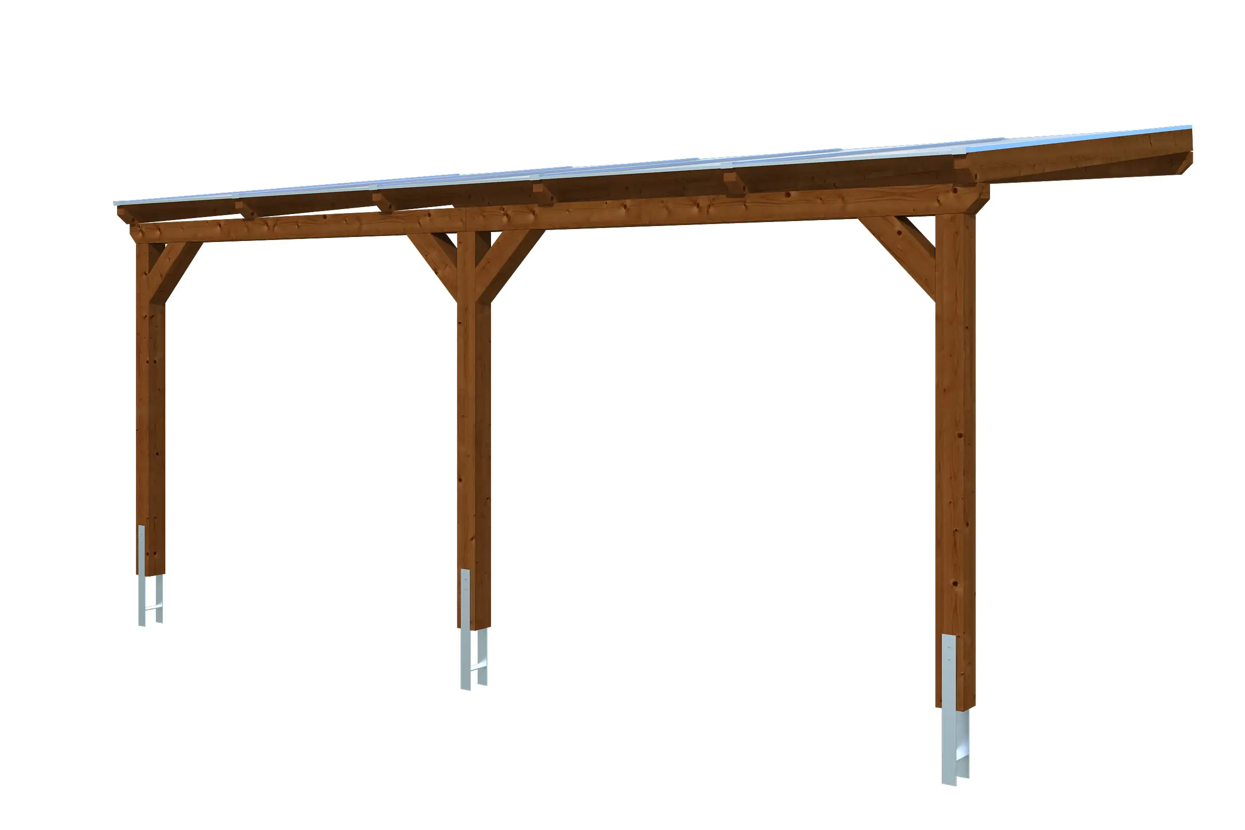 SKAN HOLZ Carport Vogtland 300 x 541 cm, lasiert in Nussbaum