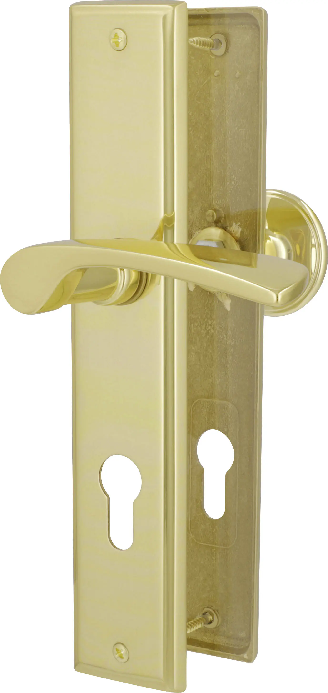 Südmetall Türgriff-Garnitur Langschild Nelson PZ Messing poliert Drücker links gold 237 x 45 mm