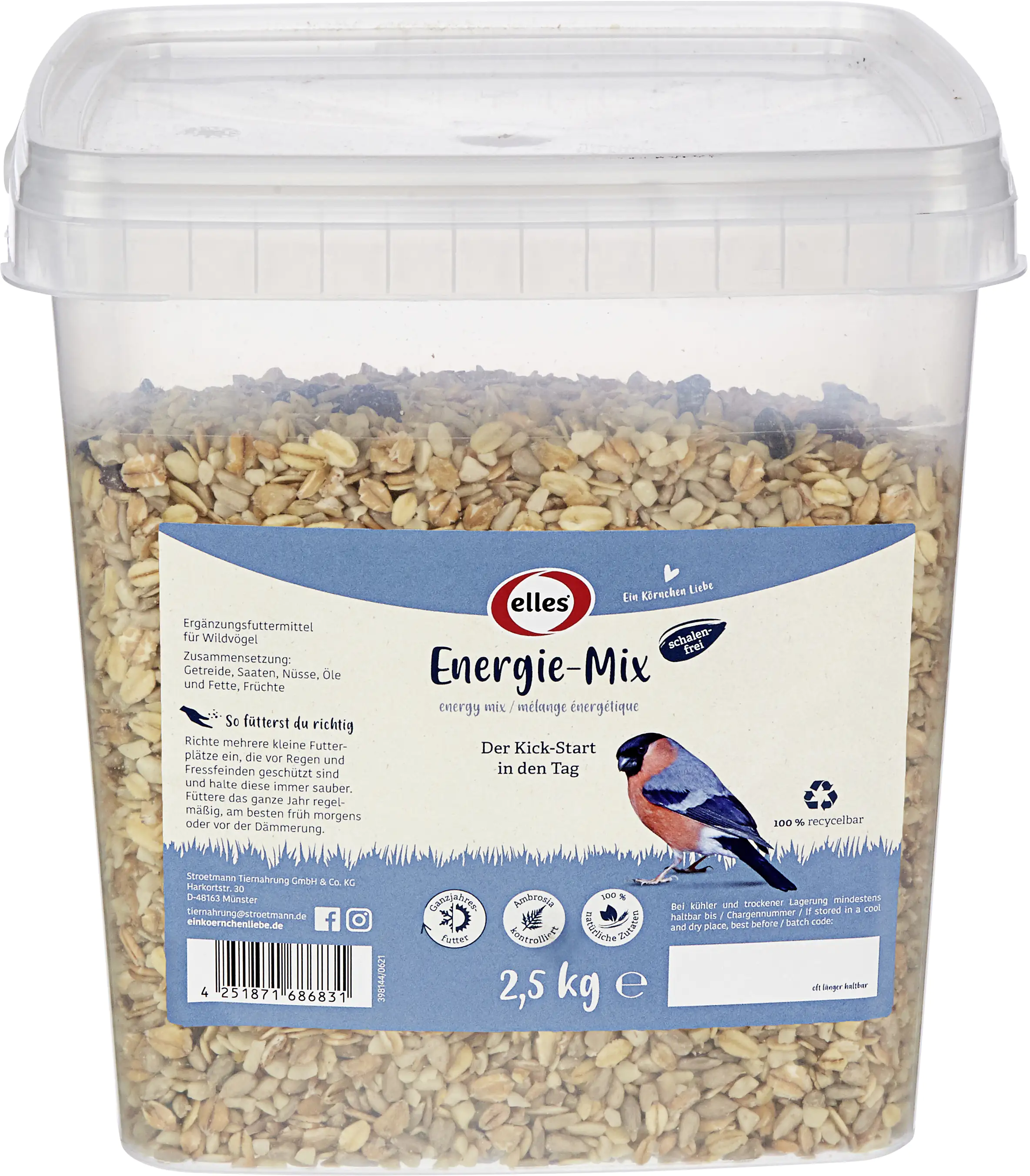 4251871686831 Elles Wildvogelfutter Energie - Mix 2,5 kg