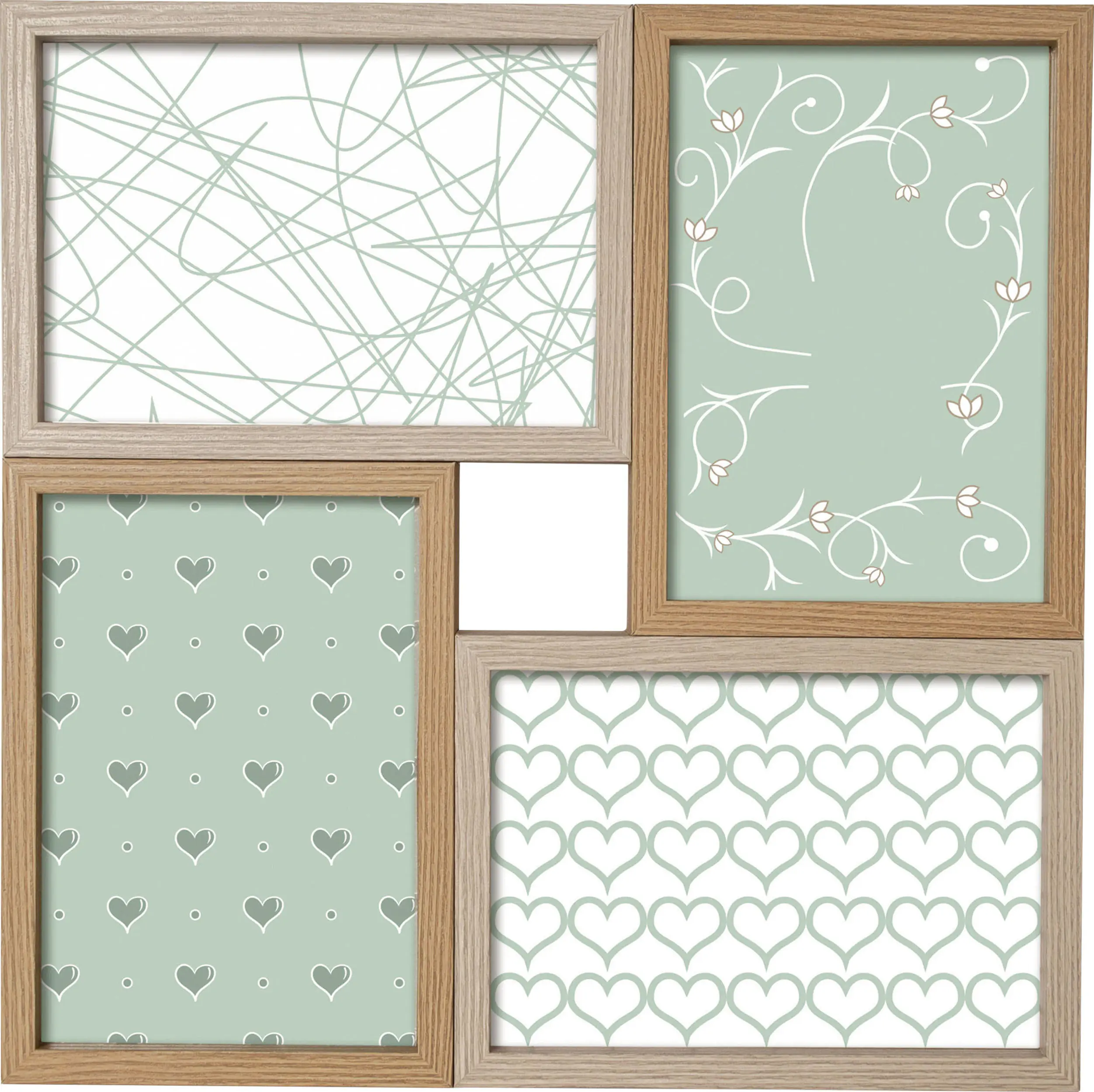 Bilderrahmen Collage Quattro Timer multicolor 28,5 x 28,5 cm - 4 Fotos