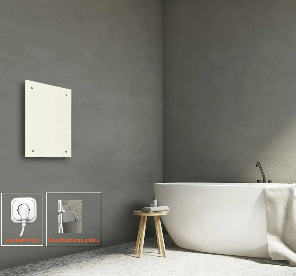 Bella Jolly Infrarot Glasheizkörper 50x50 cm 350 Watt weiss