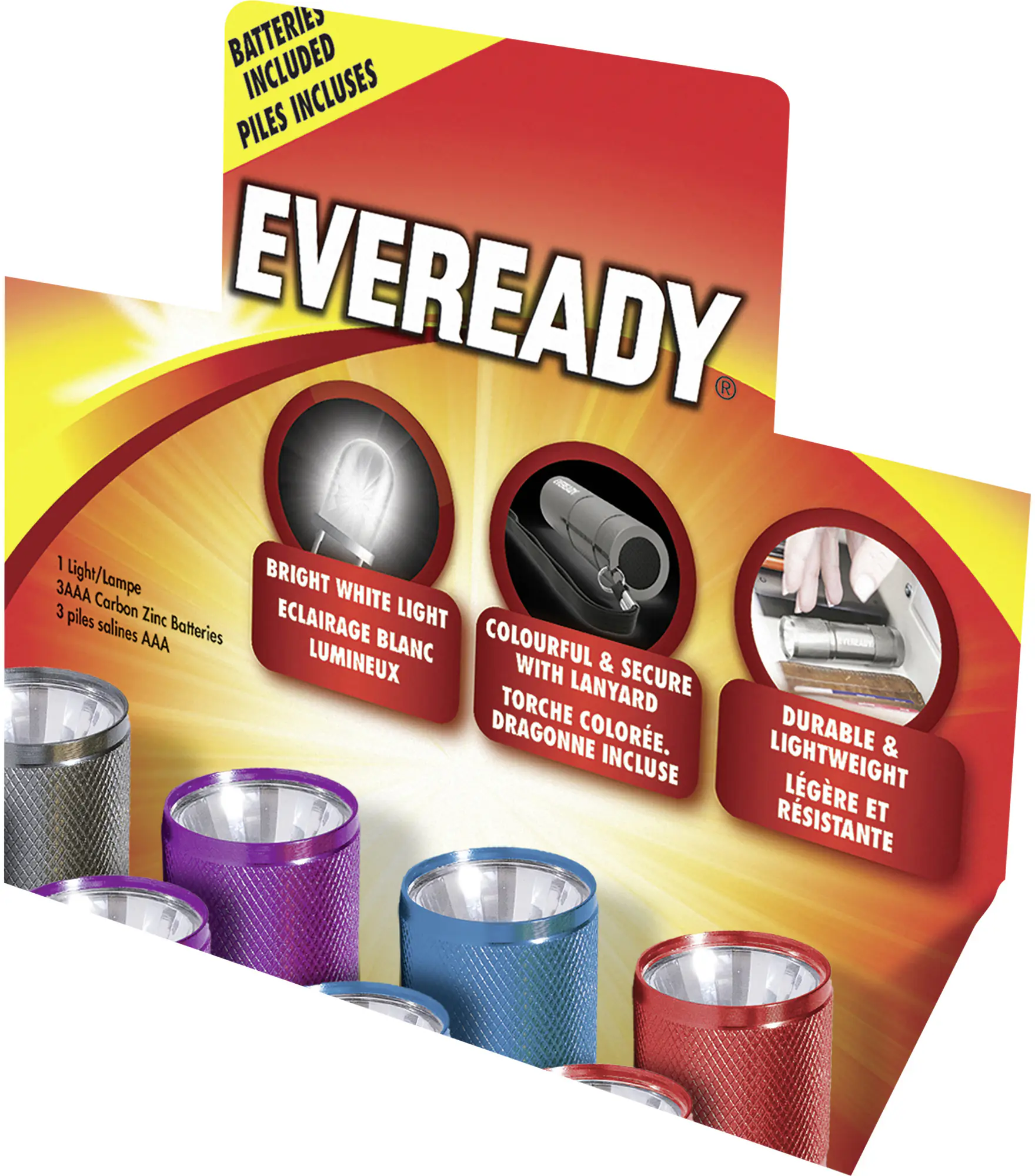 Eveready LED Taschenlampe Value 50 Lumen farblich sortiert