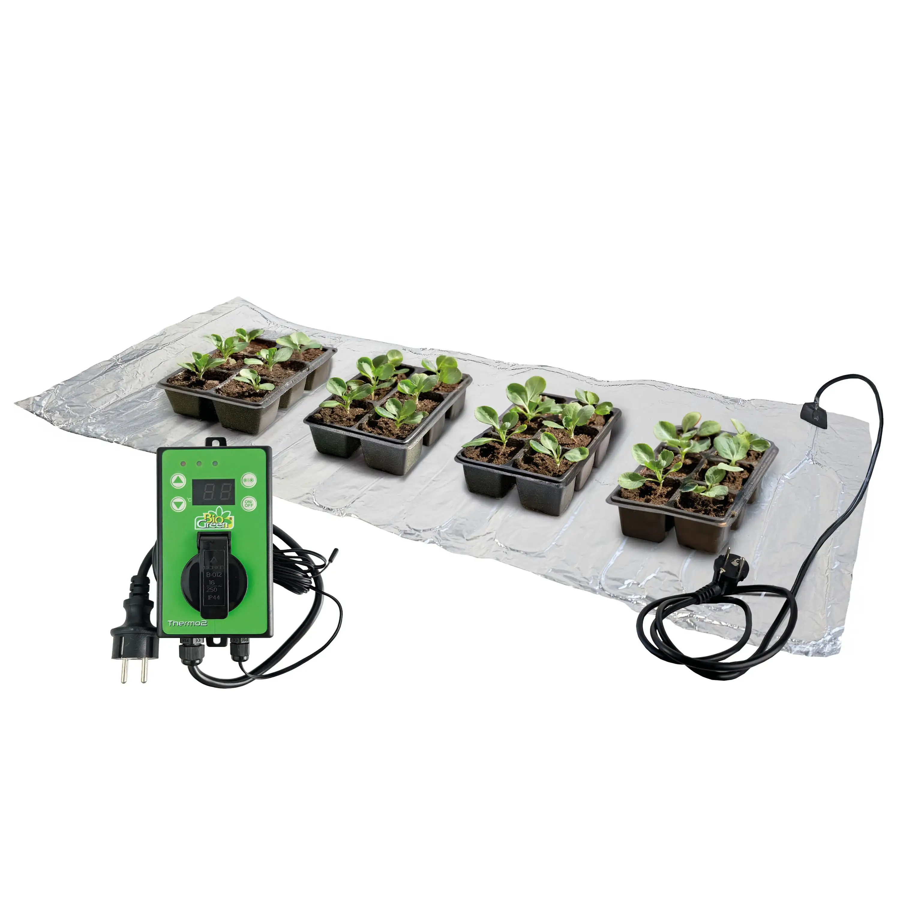 BioGreen Heizmatte als Anzuchtbooster für Pflanzen Sahara 100 x 100 cm 150 W inkl. Thermostat