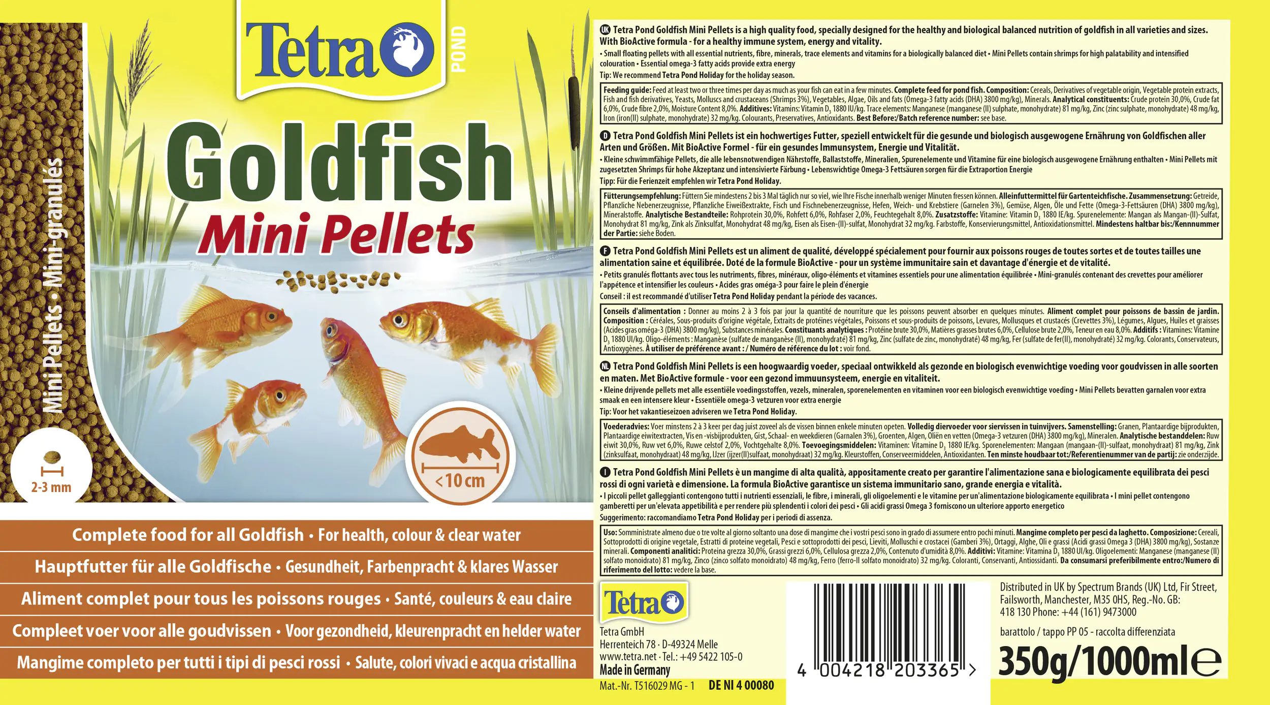 Tetra Pond Goldfish Mini Pellets 1 L