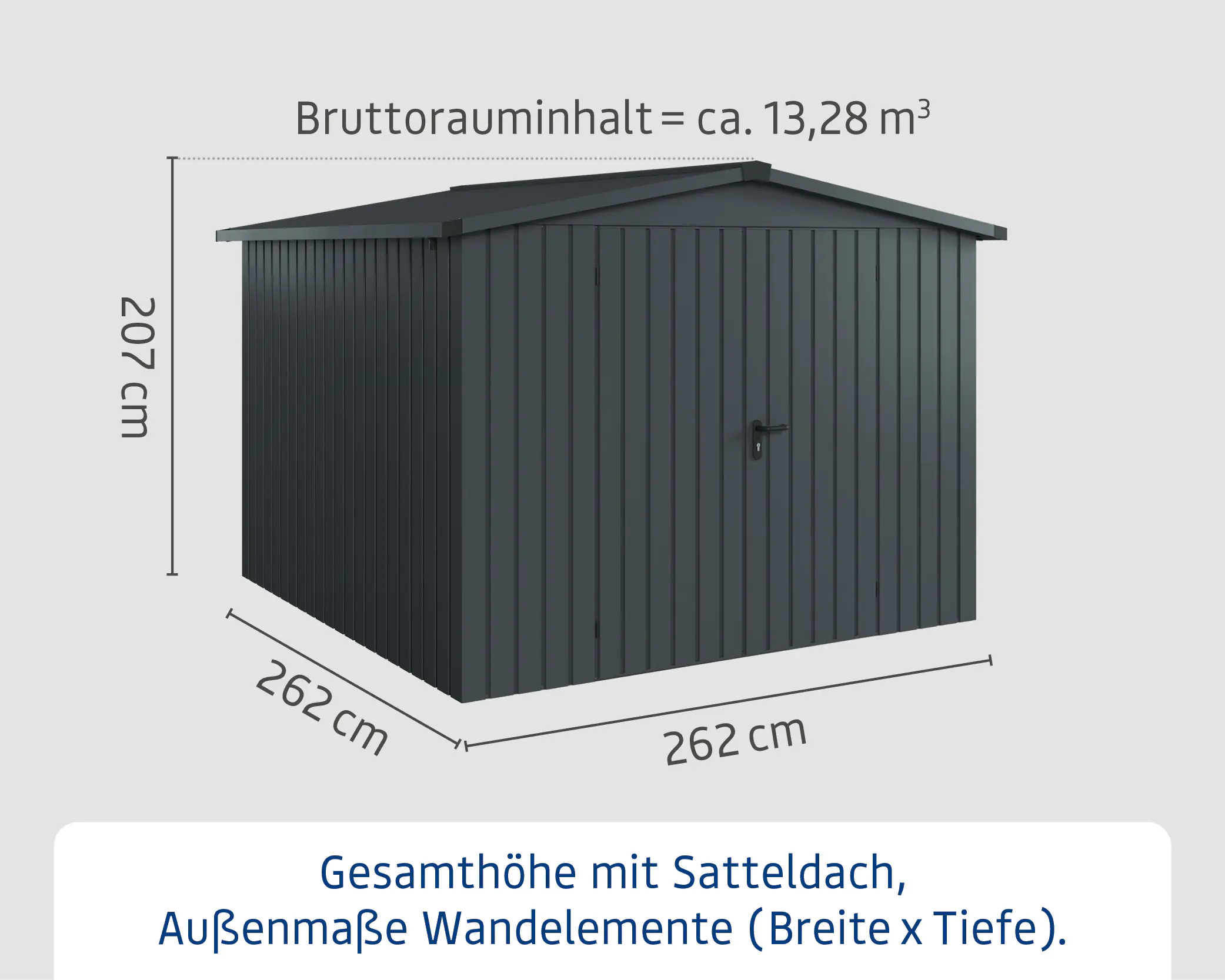 EcoStar Metallgerätehaus Euroline ESD10 anthrazit 262 x 262 cm 2-flg. EcoStar Metallgerätehaus Euroline ESD10 anthrazit 262 x 262 cm 2-flg.