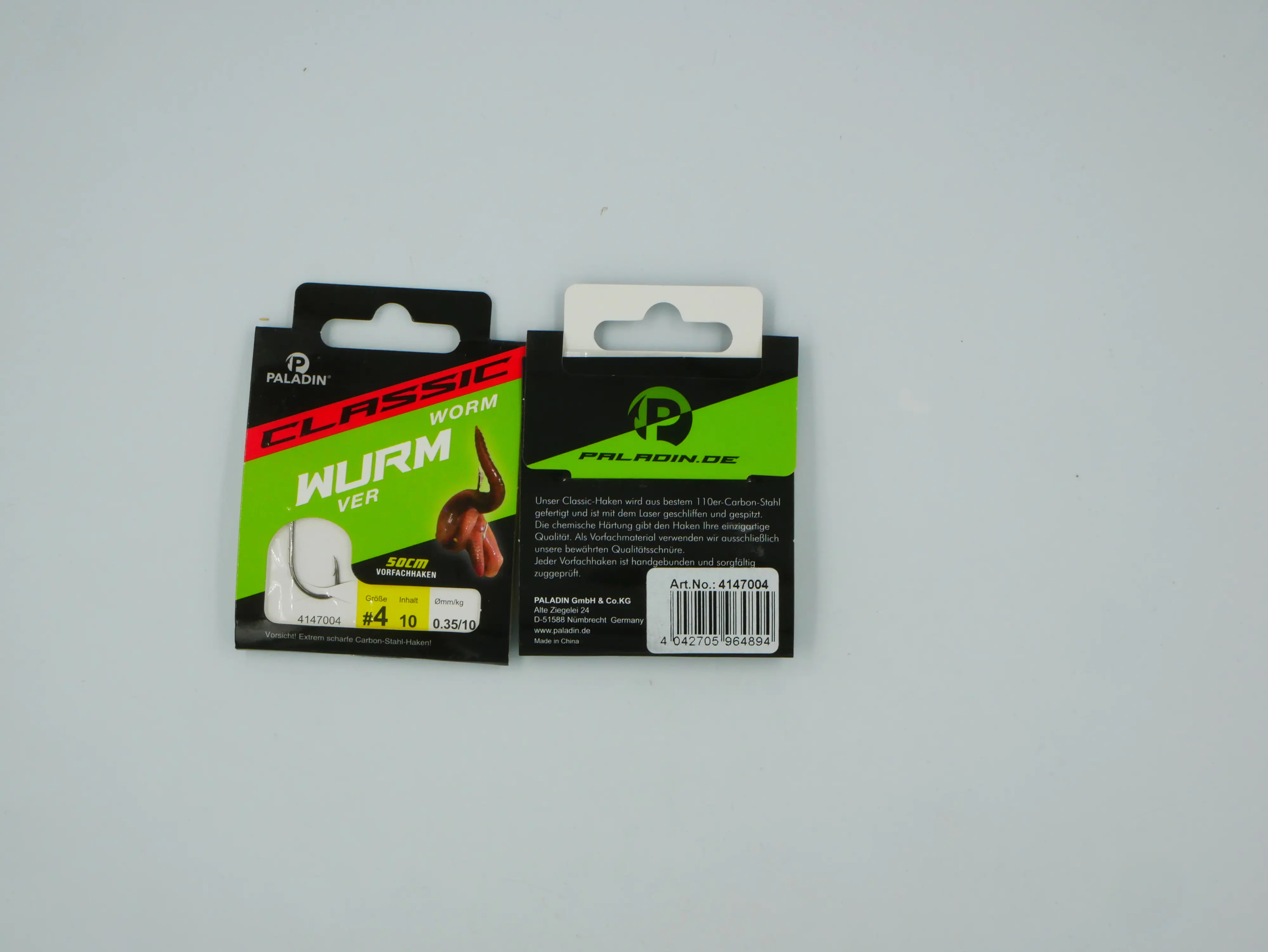 Paladin Wurmhaken gebunden Größe 4 50 cm 10 Stück gunsmoke 