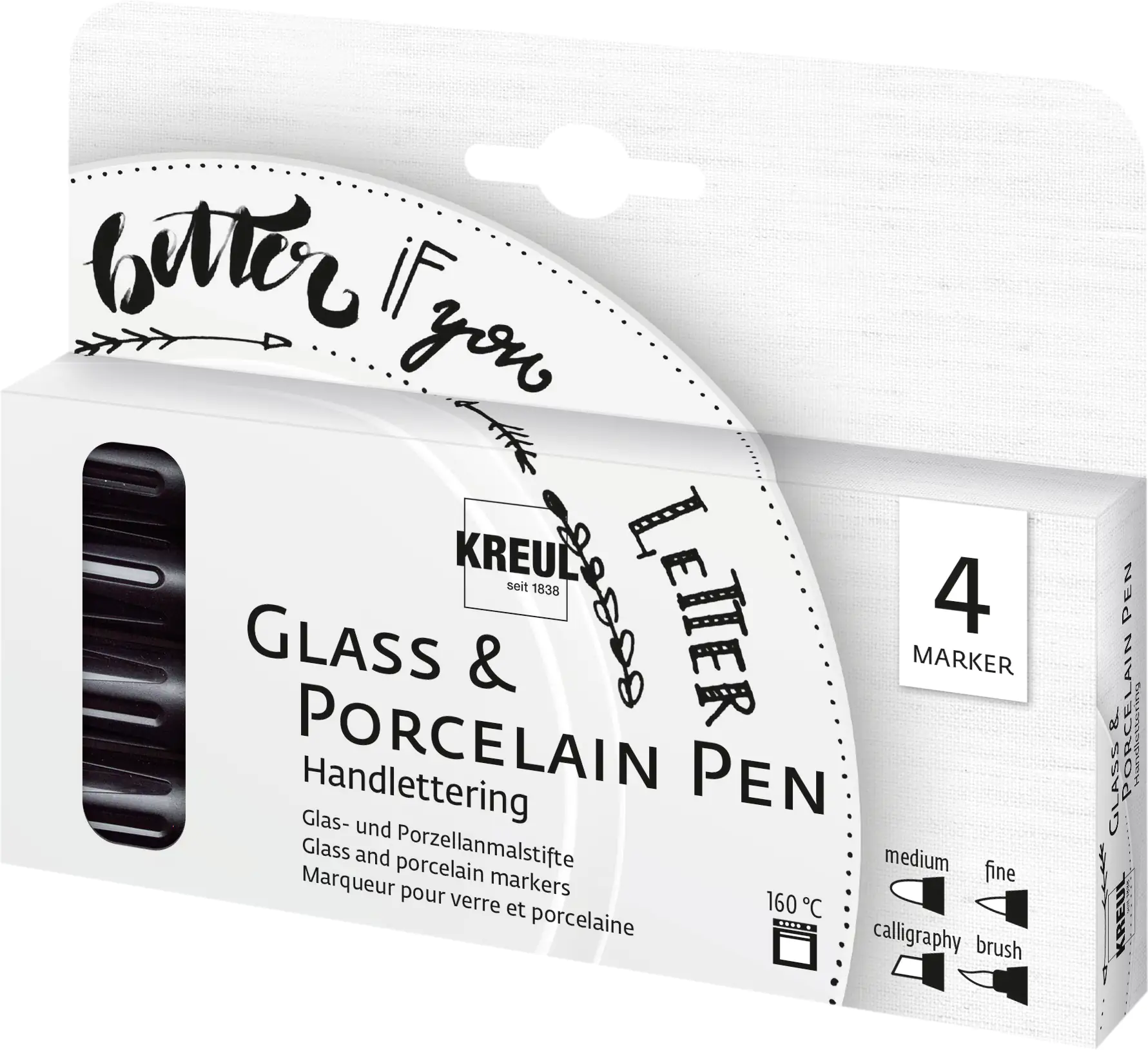 Kreul Glass & Porcelain Pen 4er Set Handlettering Kreul Glass & Porcelain Pen 4er Set Handlettering