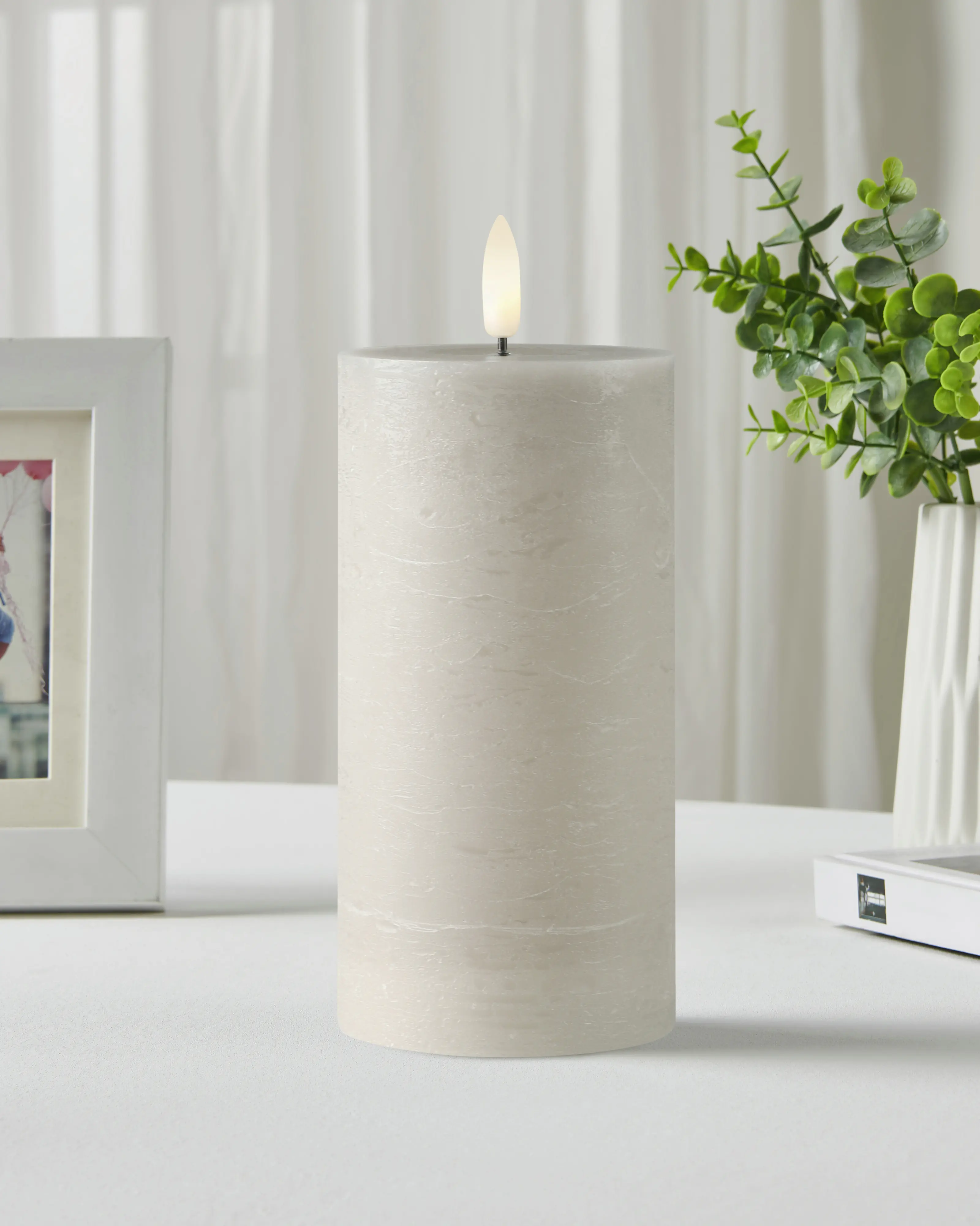 Eglo LED Kerze Leskino warmweiß 15 x Ø 7,5 cm taupe  Eglo LED Kerze Leskino warmweiß 15 x Ø 7,5 cm taupe