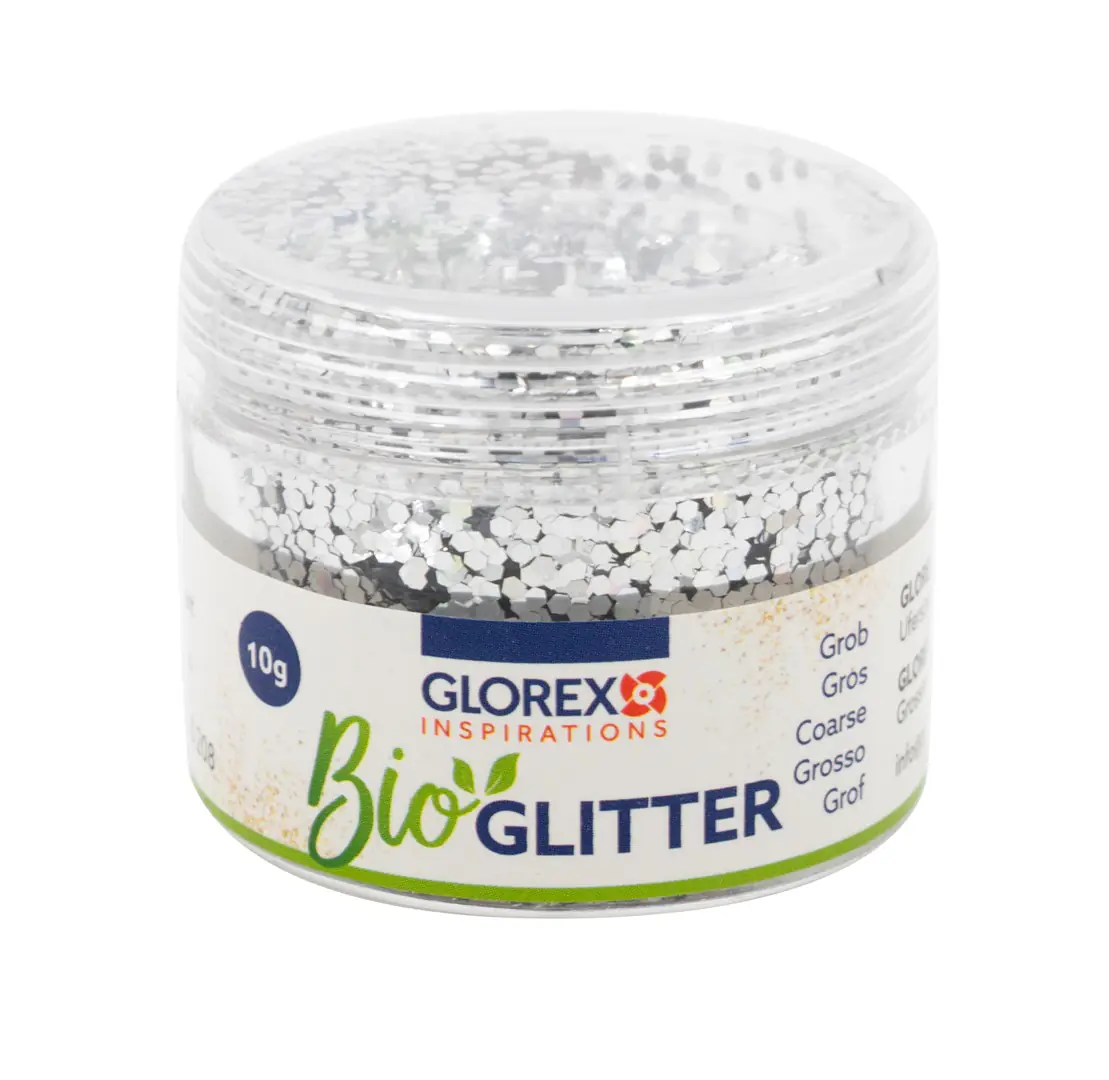 Glorex Bio Glitter grob silber 10 g