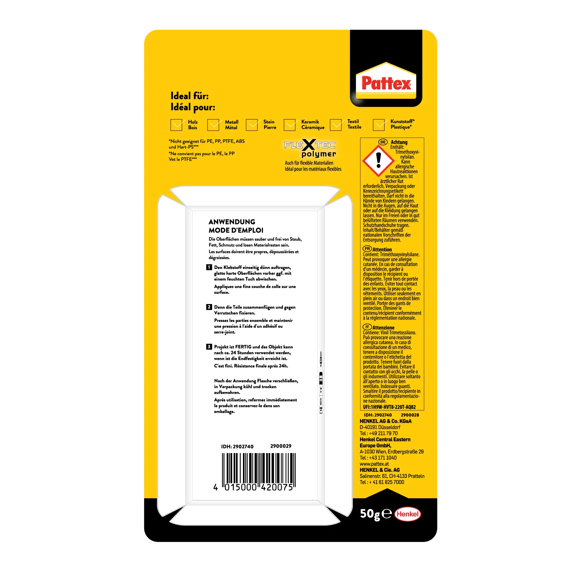 Pattex Alleskleber 100 % Repair transparent 50 g Flasche Pattex Alleskleber 100 % Repair transparent 50 g Flasche