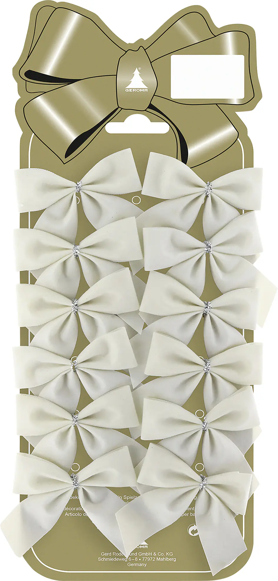 Weihnachtshänger Schleifen 6 cm weiß 12 Stück