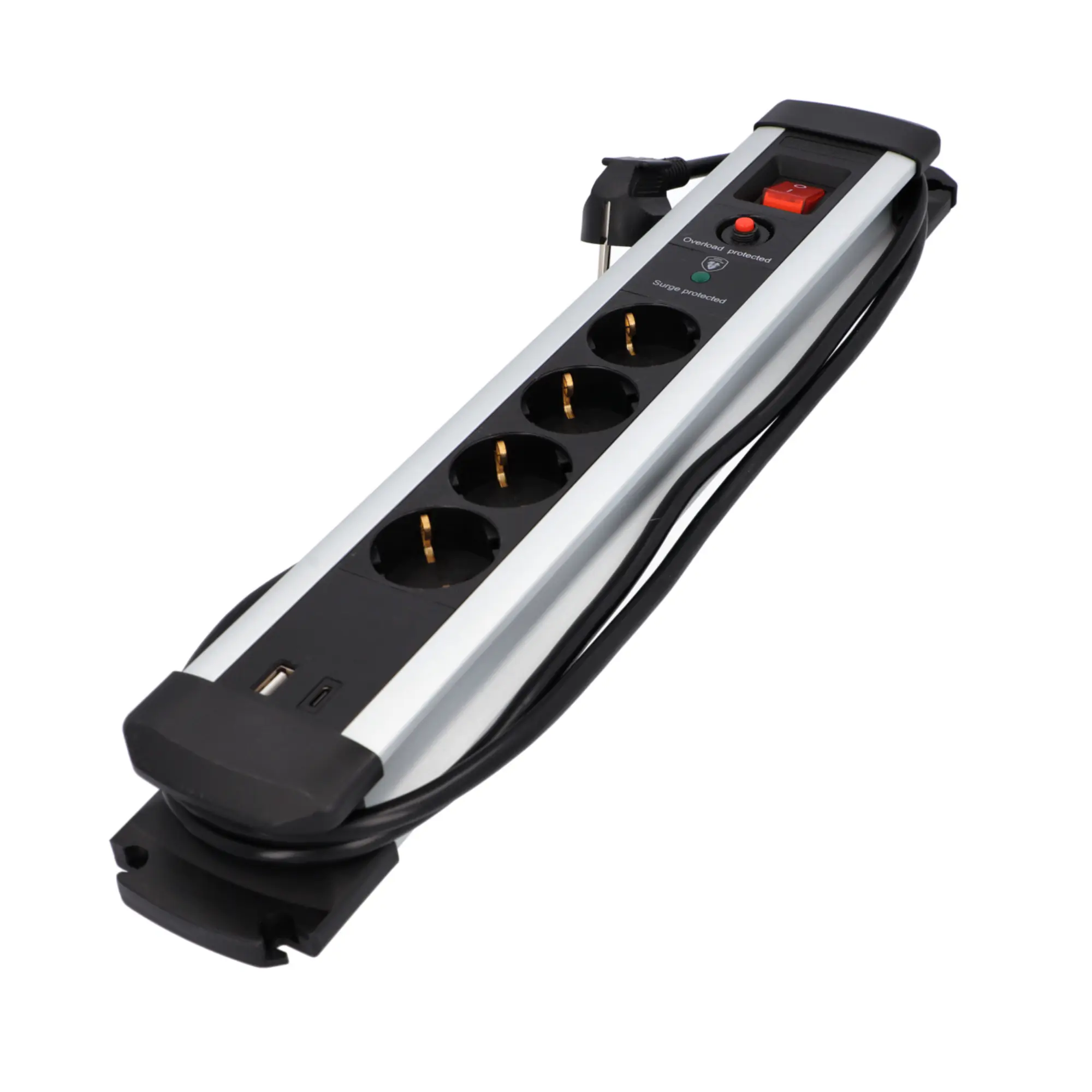 Unitec Tischsteckdose 4-fach mit Schalter & Überspannungsschutz 2 m Unitec Tischsteckdose 4-fach mit Schalter & Überspannungsschutz 2 m