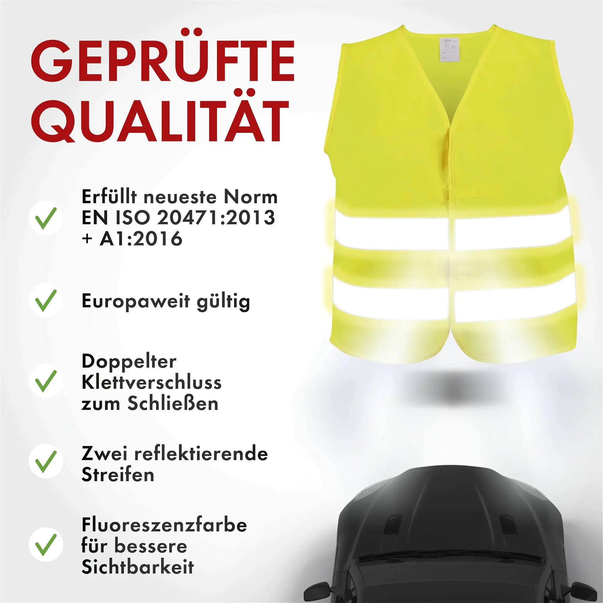 Walser Warnweste universal gelb für Erwachsene DIN EN ISO 20471 