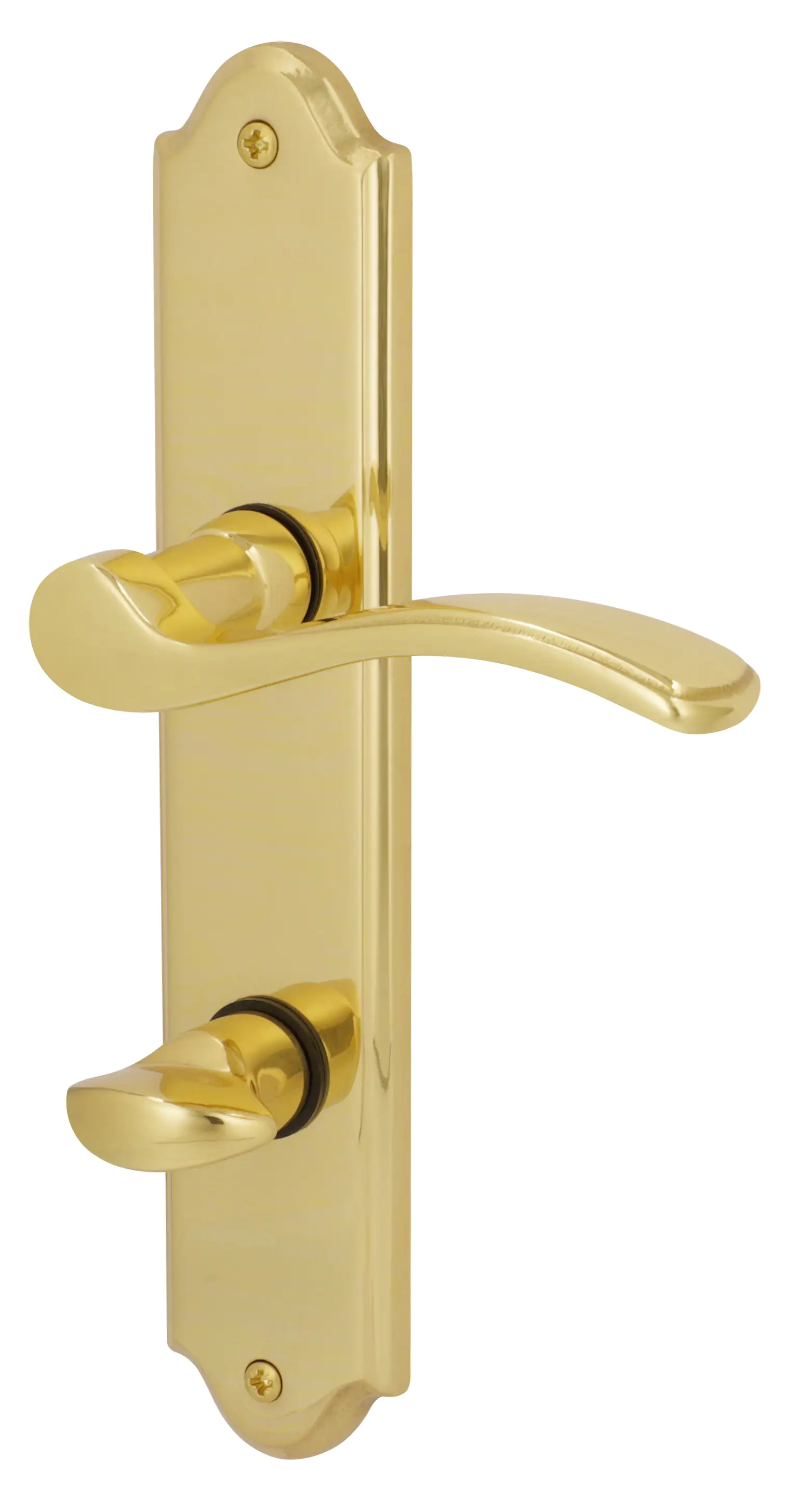 Alpertec WC-Langschildgarnitur Lori Messing gold abgerundet