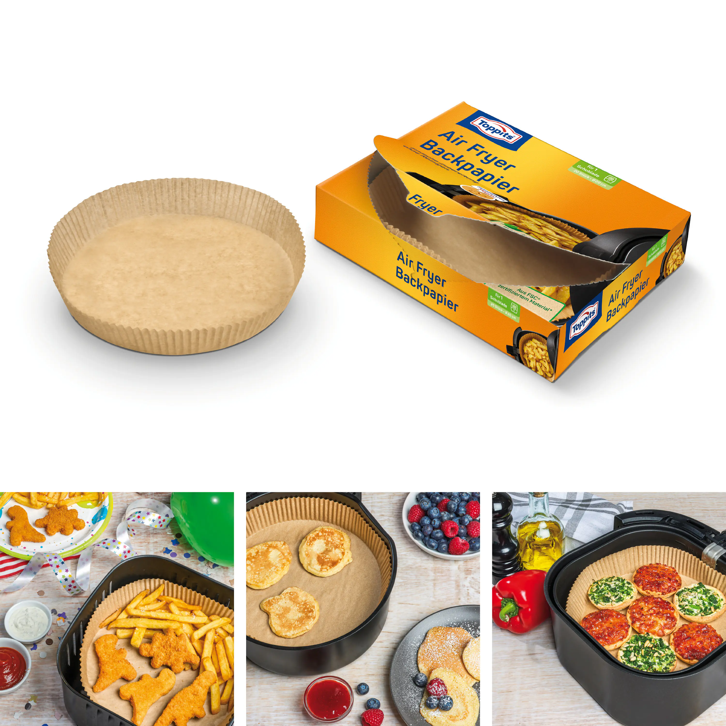 Toppits® Backpapier Air Fryer rund Ø 20 cm