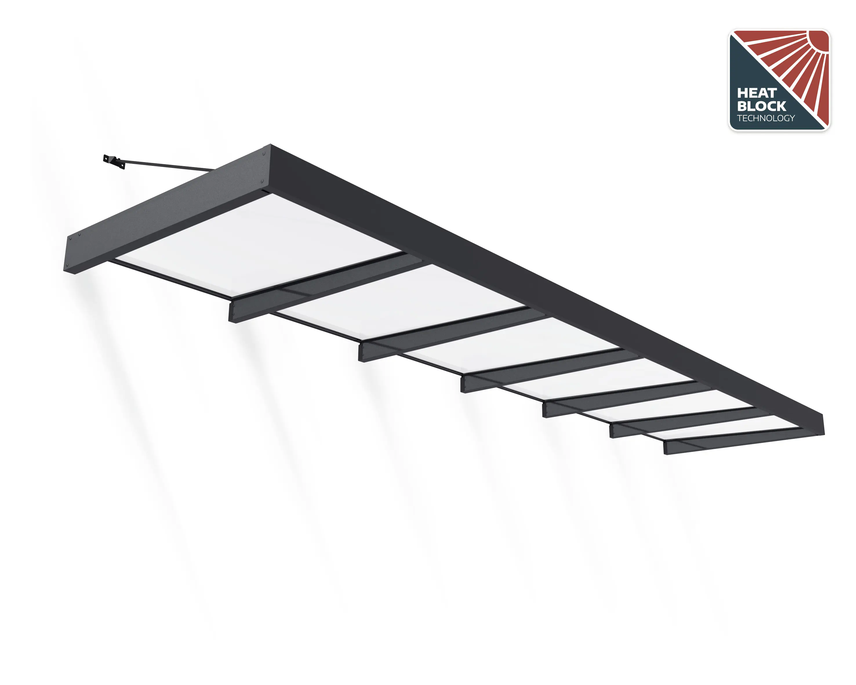 Canopia Vordach Sophia XL 6000 Grau Alu 565 x 140 cm