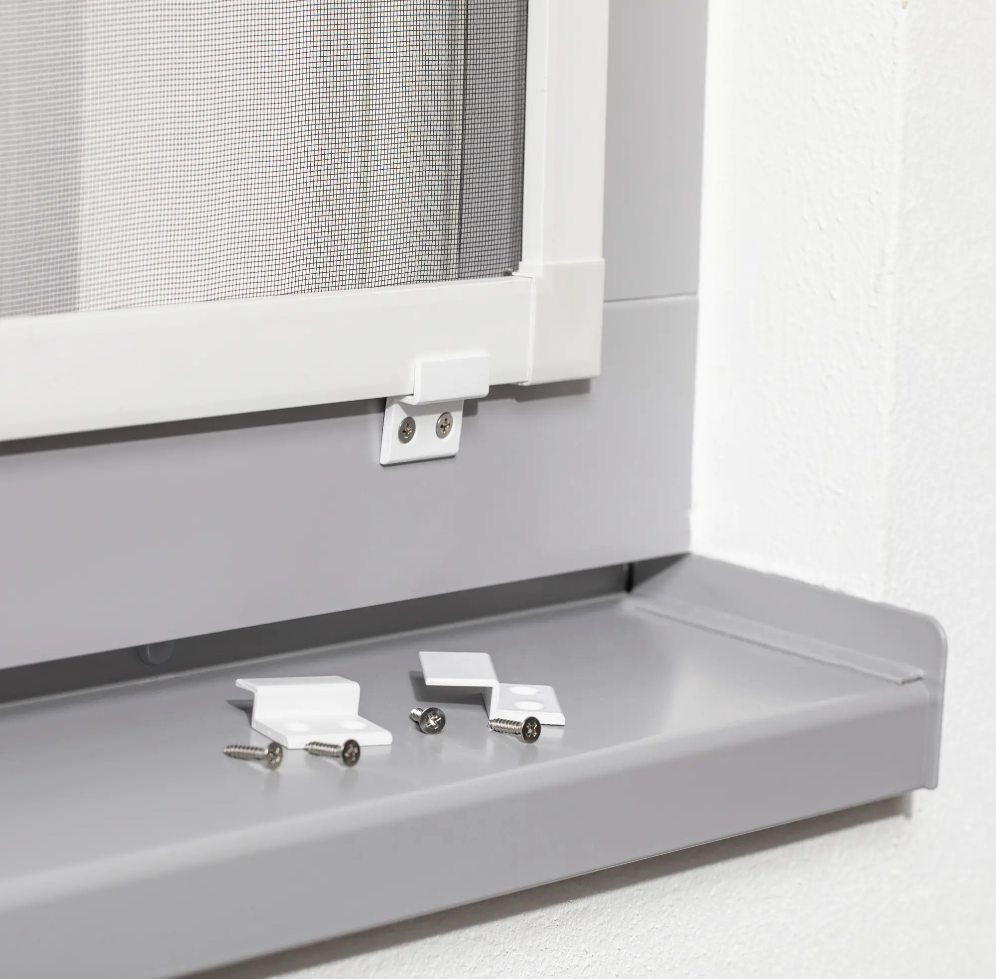 Primaster Einhängewinkel-Set für Fliegenschutzfenster weiß - 4 Stück