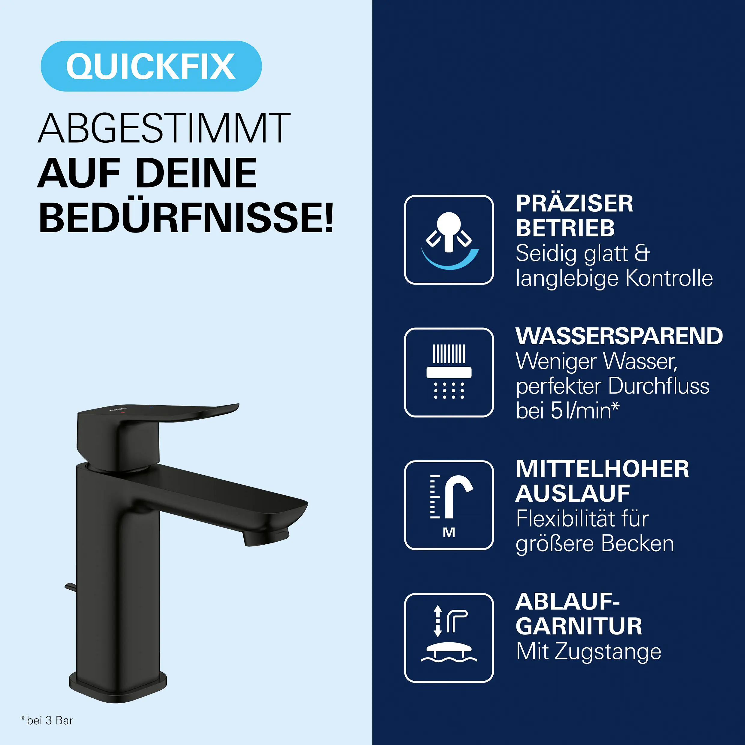 Grohe Waschtischarmatur Dice M-Size schwarz matt