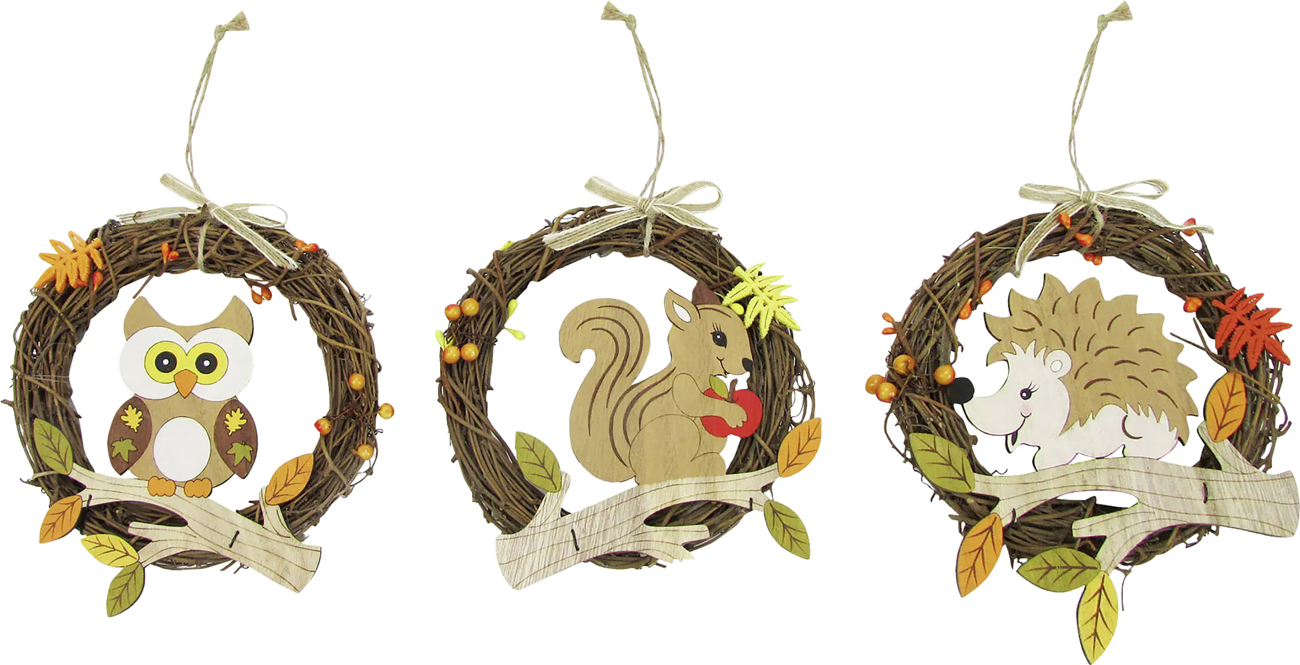 Herbstdeko Rattankranz Ø 16cm verschiedene Motive