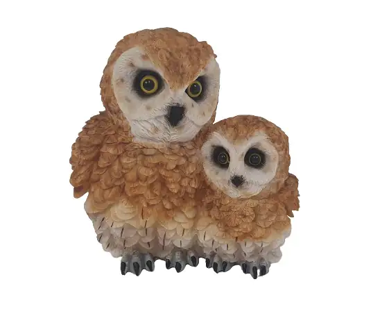 Dekofigur Eulenpaar 25 x 23 cm braun 