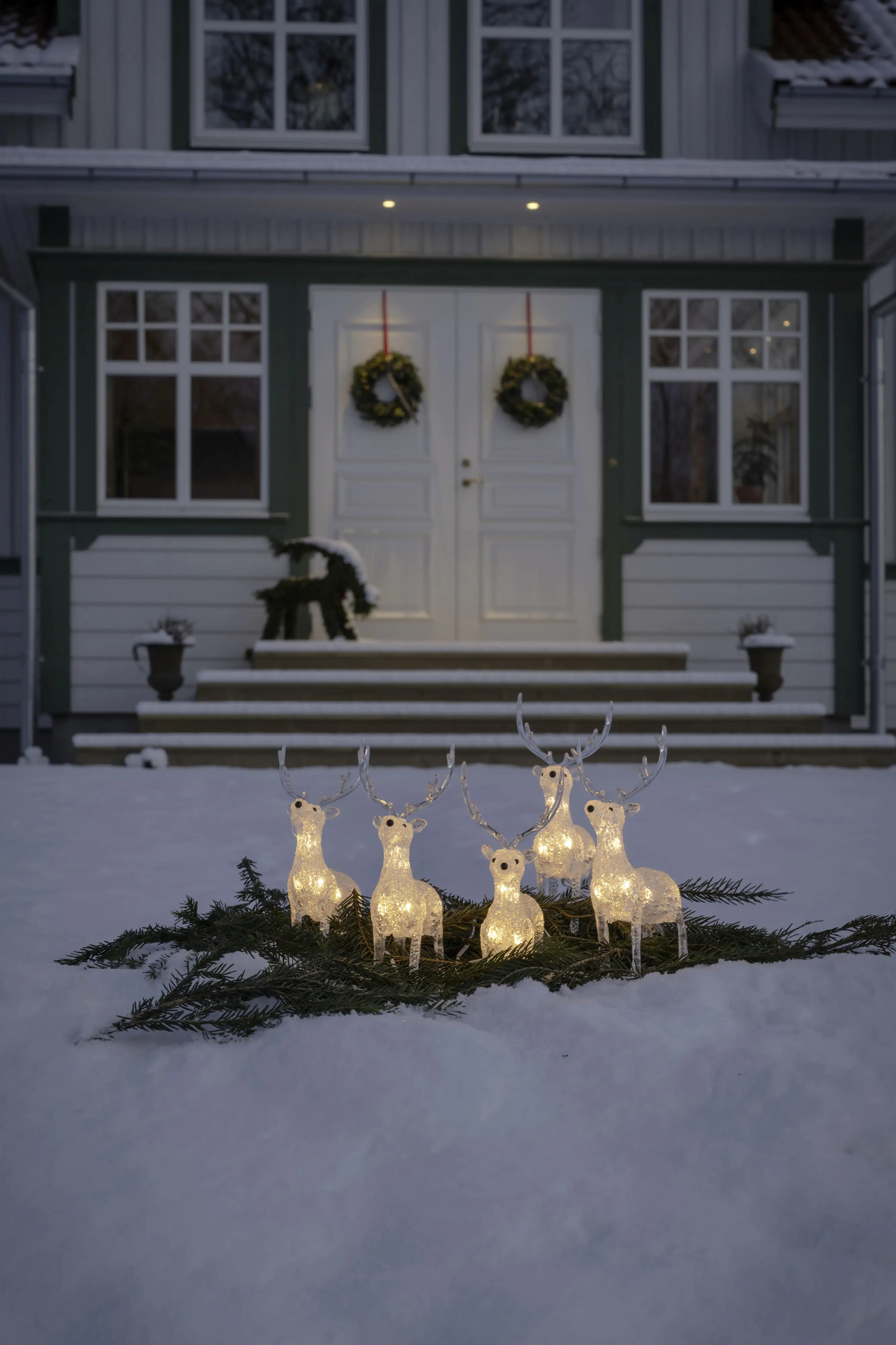 Konstsmide Lichterkette LED Acryl Rentier 5 er Set