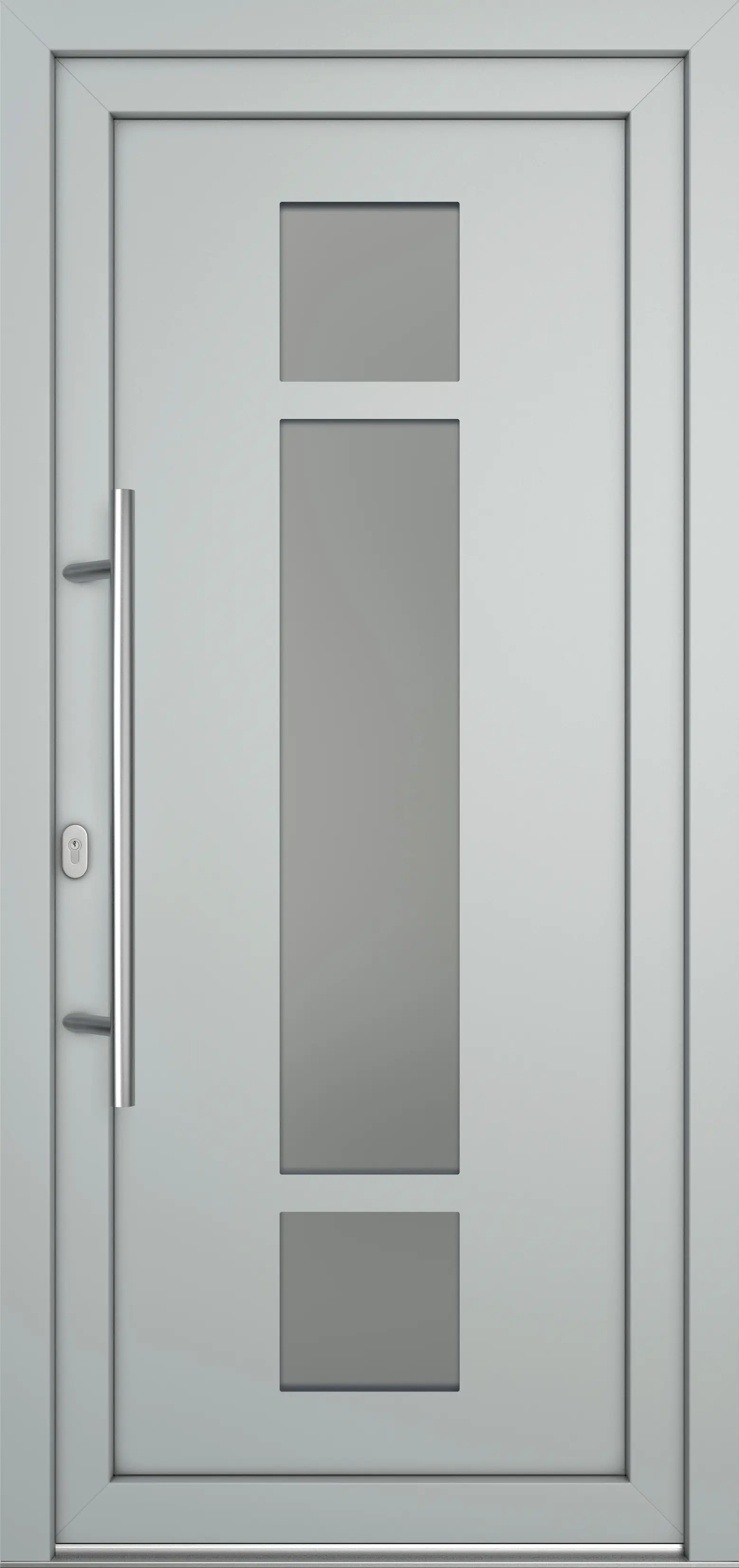 Meeth Haustür Optimal Pro PVC Modell 102 108 x 200 cm DIN Links weiß/lichtgrau